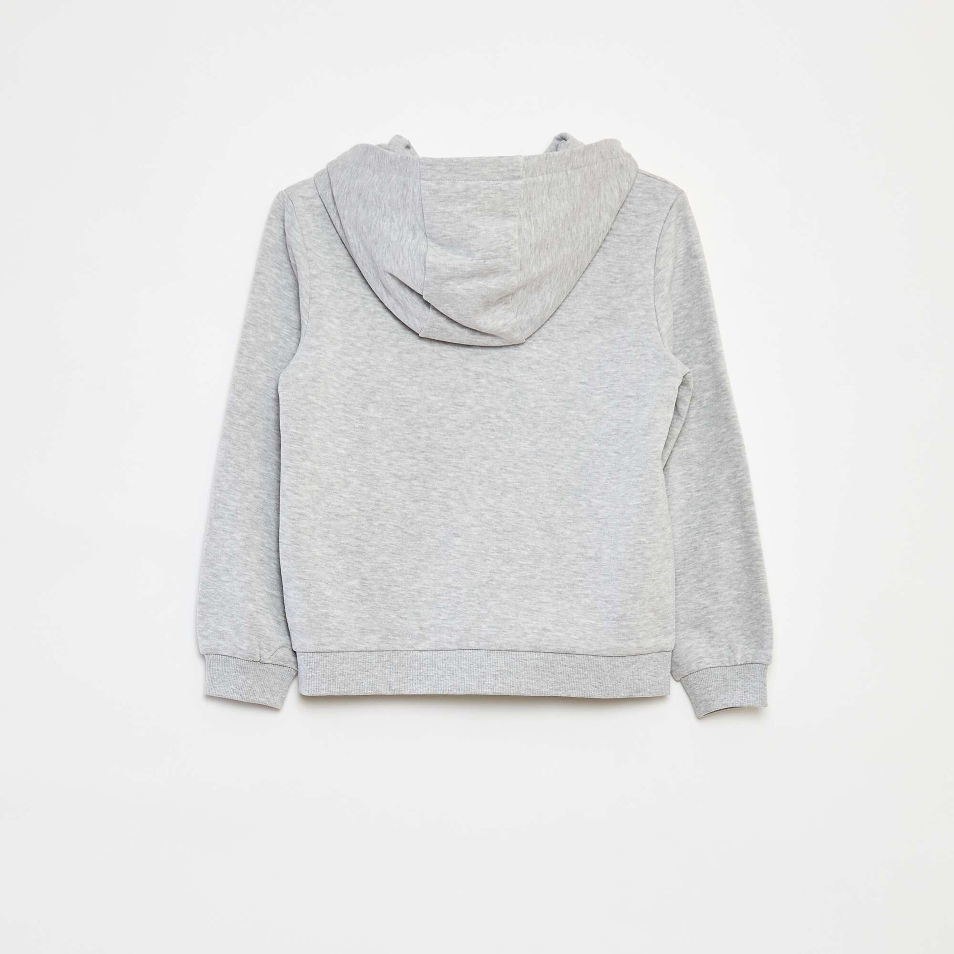 Sweat uni zippé à capuche GRIS