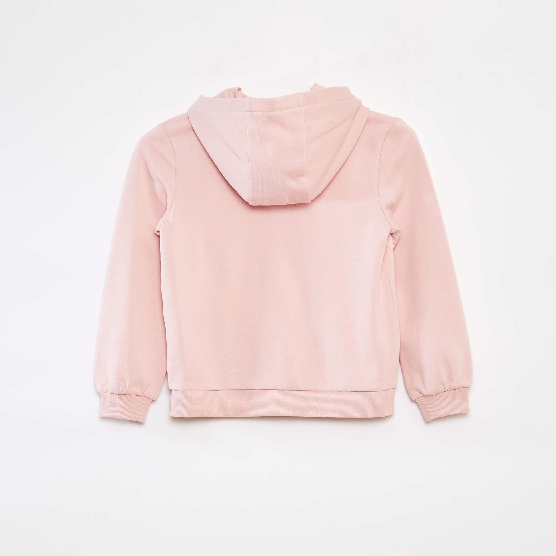 Sweat uni zippé à capuche ROSE