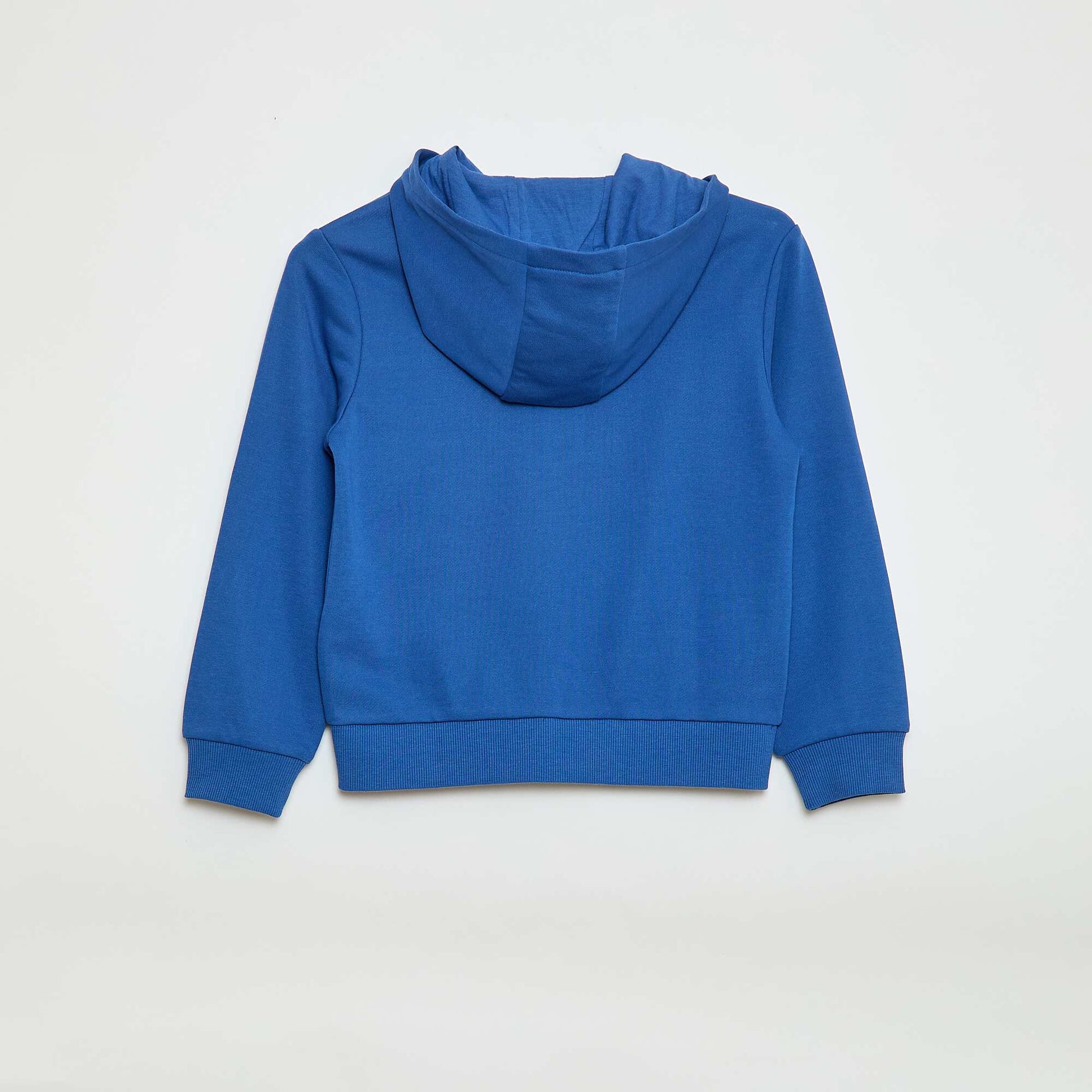 Sweat uni zippé à capuche BLEU