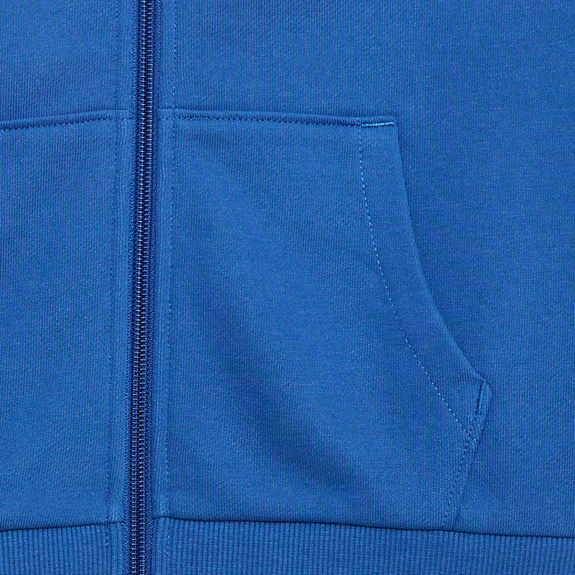 Sweat uni zippé à capuche BLEU