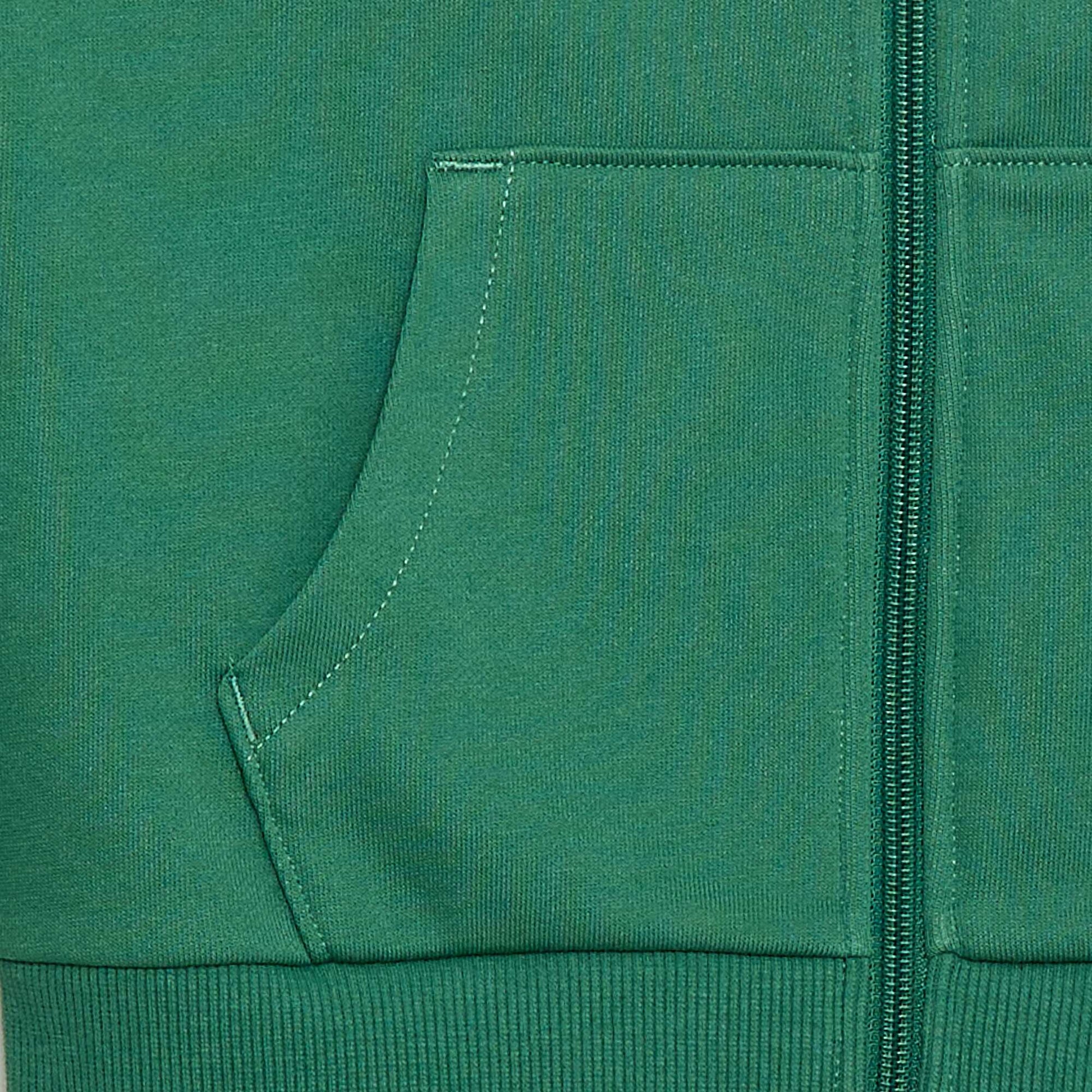 Sweat uni zippé à capuche VERT