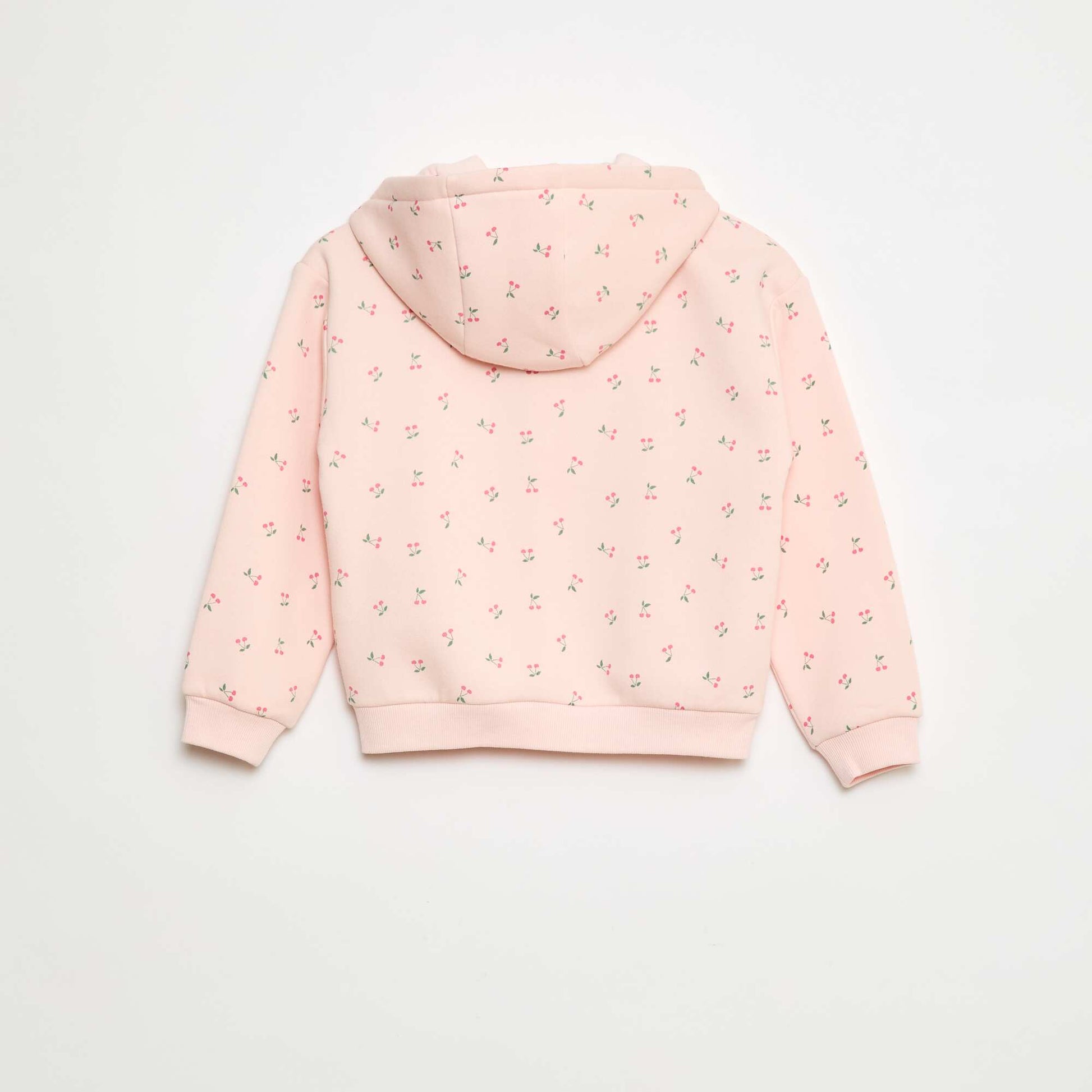 Sweat zippé à capuche avec imprimé ROSE