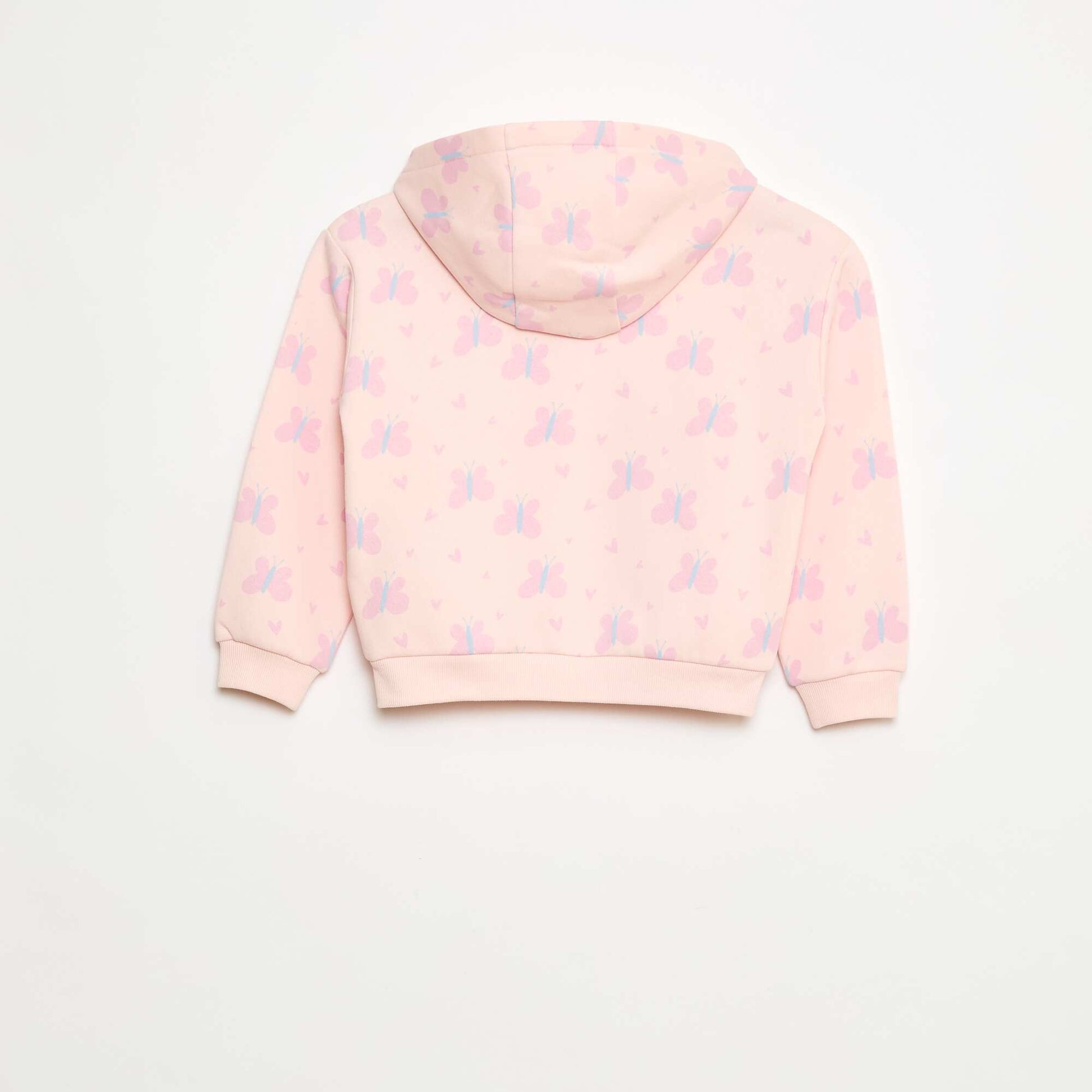 Sweat zippé à capuche avec imprimé ROSE