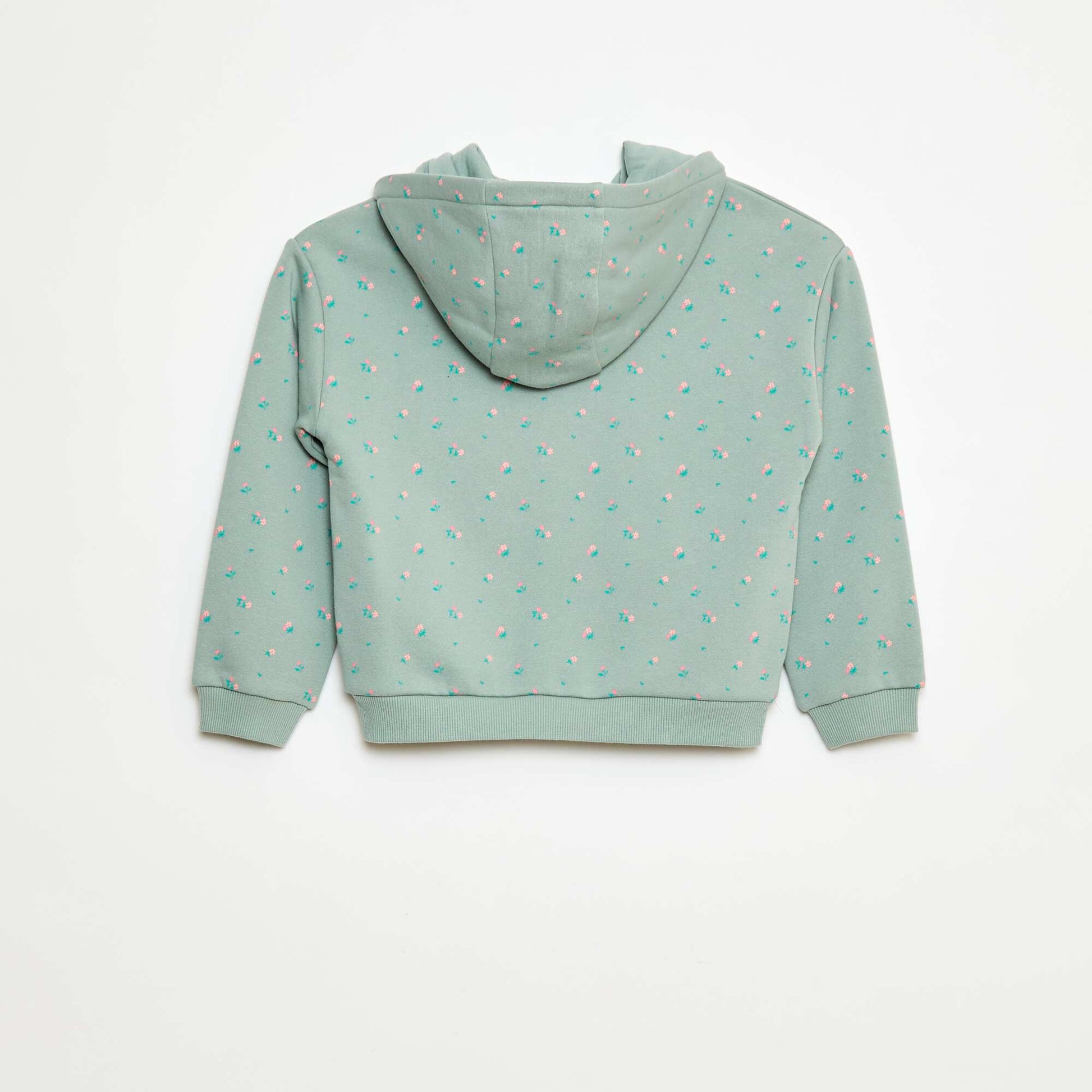 Sweat zippé à capuche avec imprimé BLEU