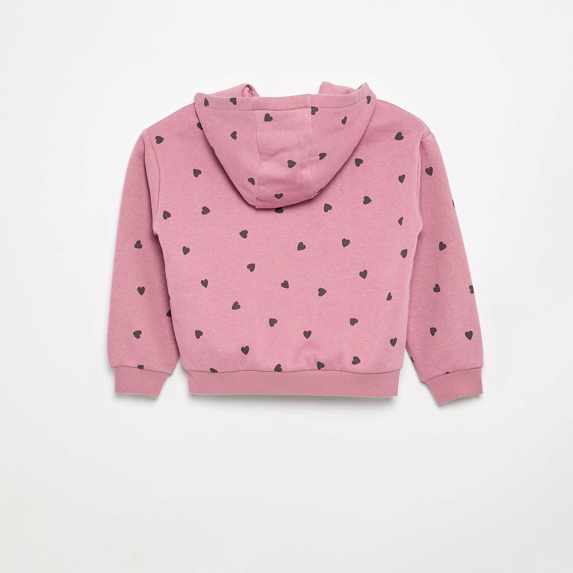 Sweat zippé à capuche avec imprimé all over ROSE