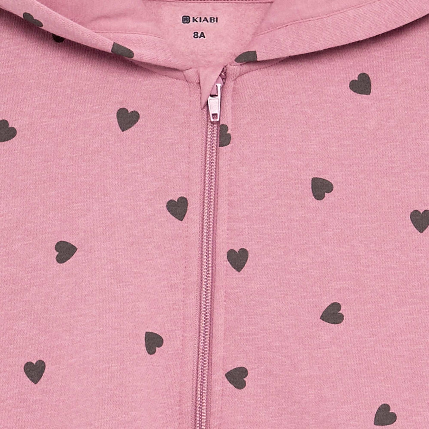 Sweat zippé à capuche avec imprimé all over ROSE