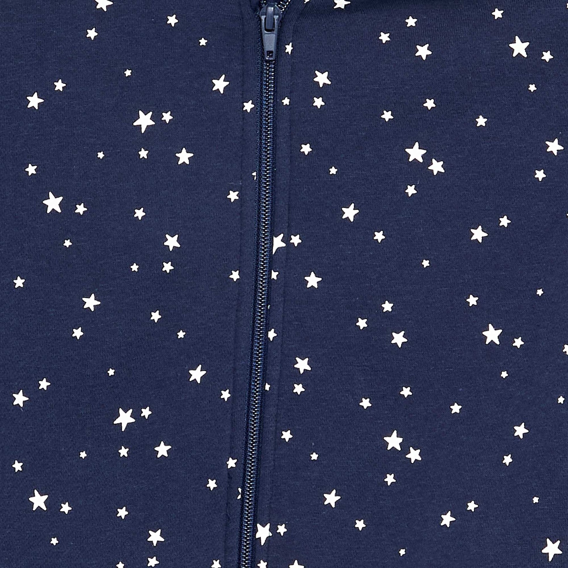 Sweat zippé à capuche avec imprimé all over BLEU