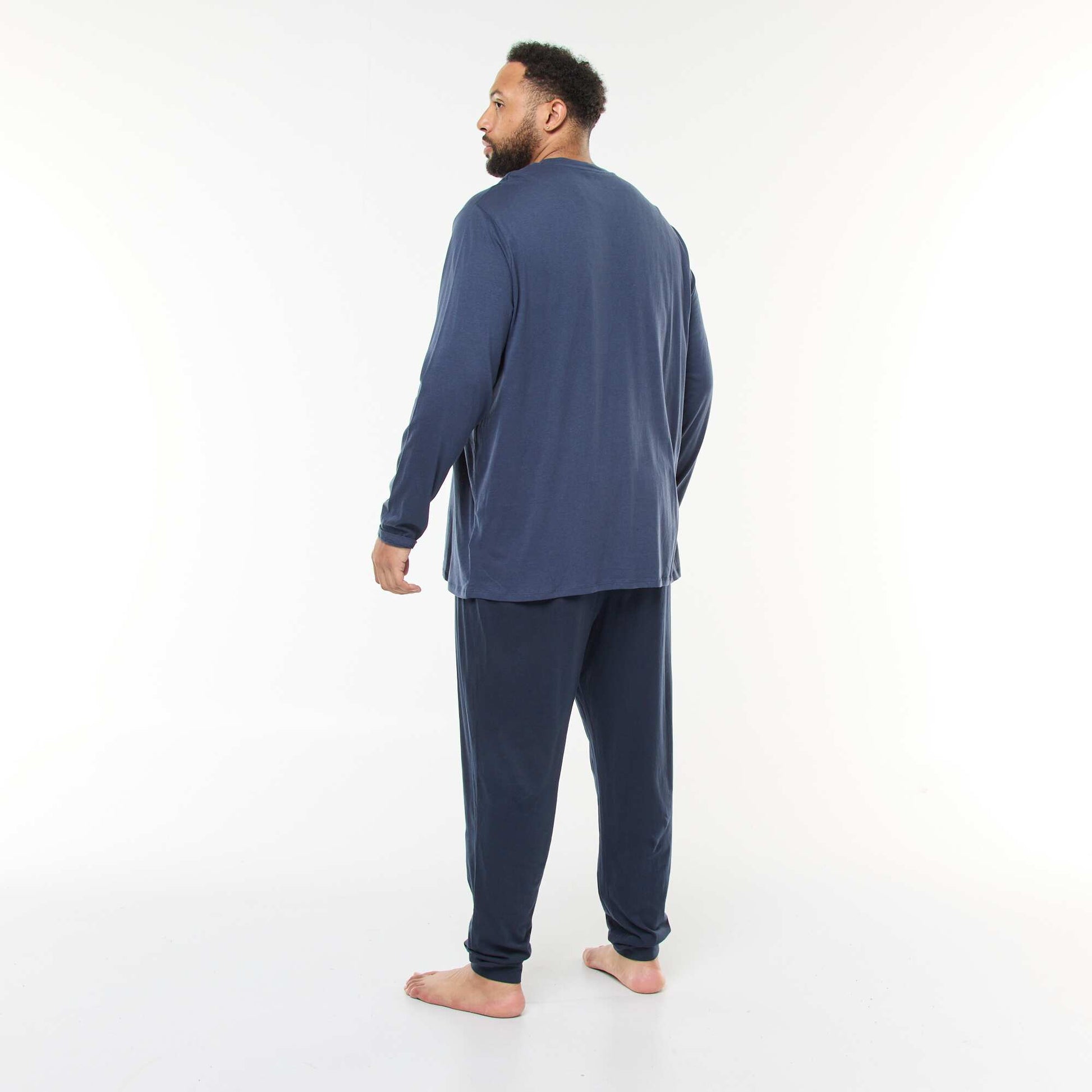 Ensemble pyjama long en jersey t-shirt + pantalon - 2 pièces BLEU