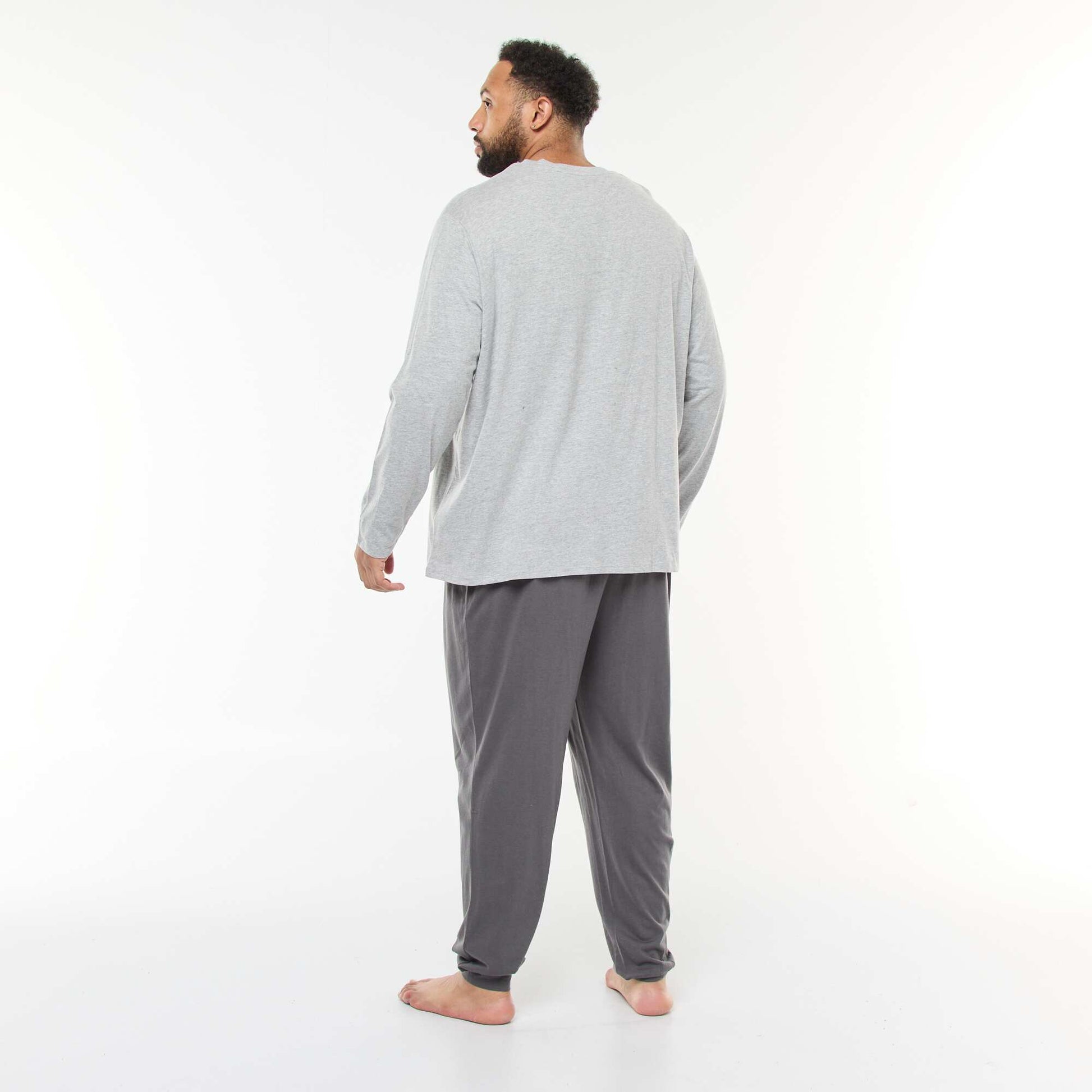 Ensemble pyjama long en jersey t-shirt + pantalon - 2 pièces GRIS