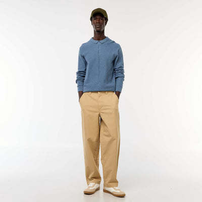 Pantalon large / wide leg uni en twill BEIGE
