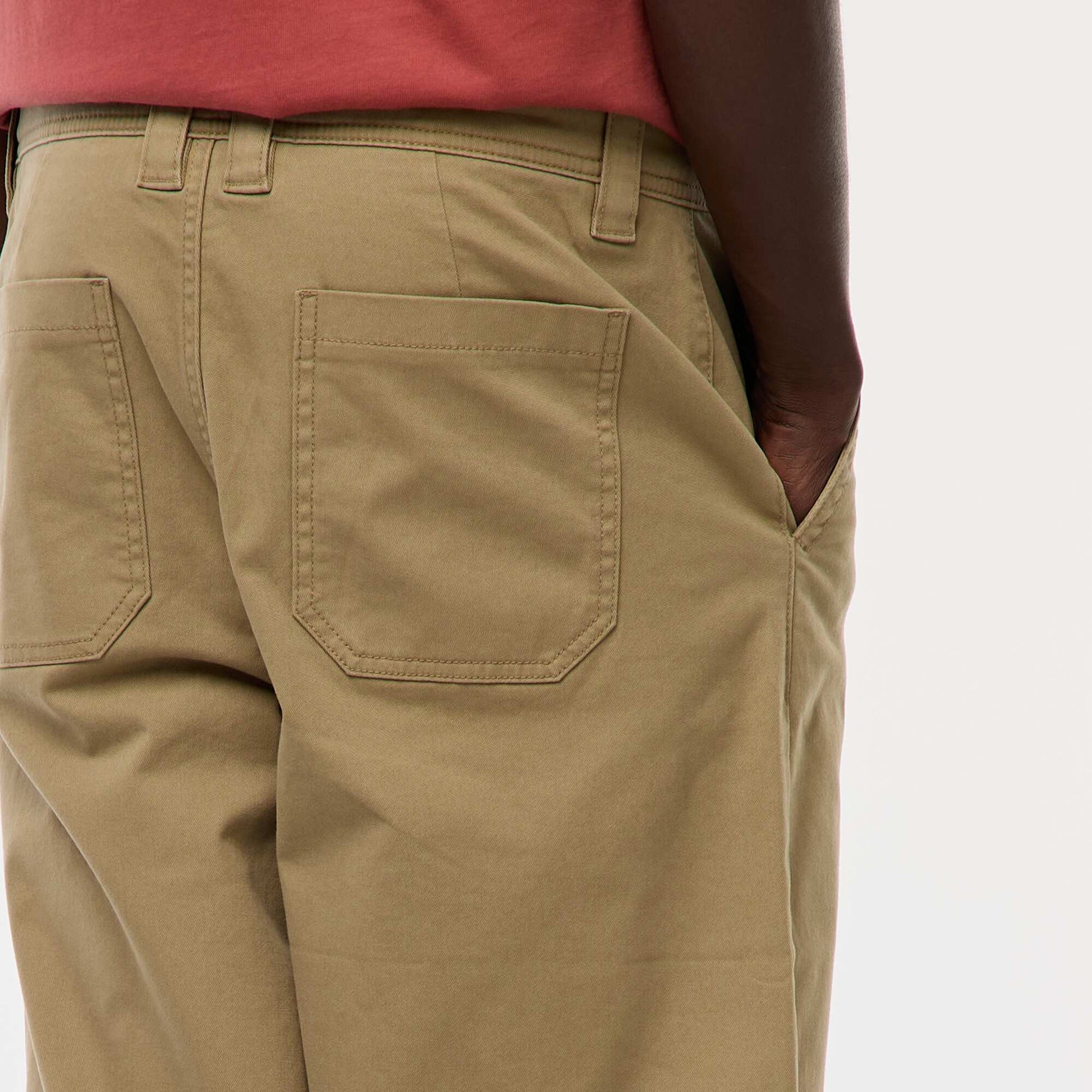 Pantalon large / wide leg uni en twill VERT
