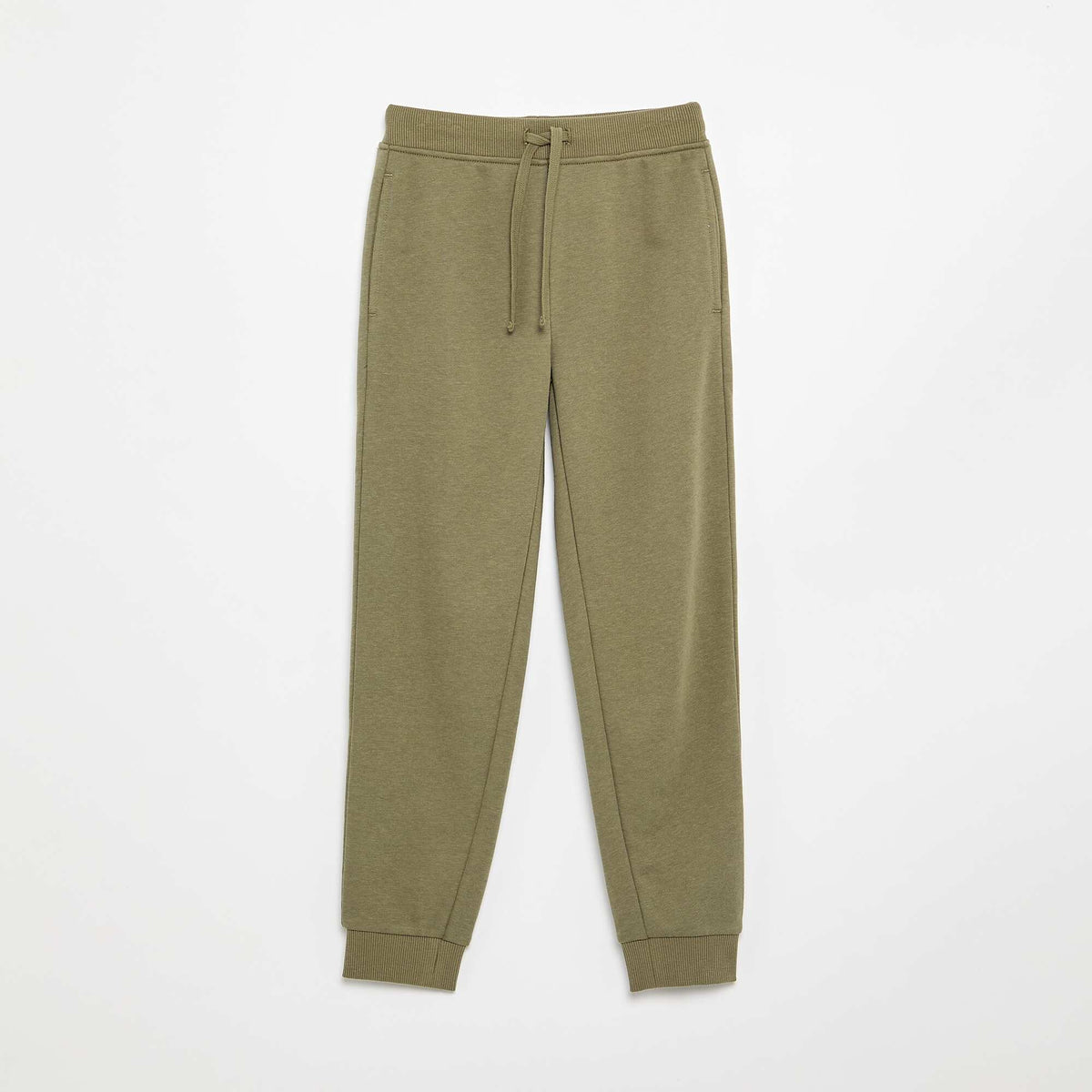 Pantalon de jogging uni avec taille élastiquée VERT