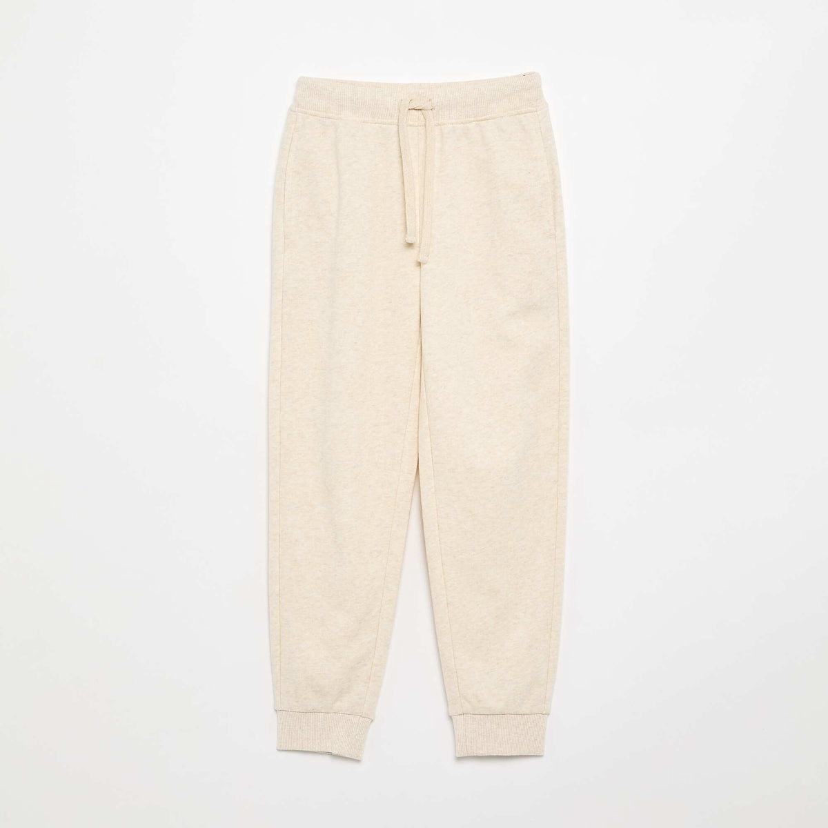 Pantalon de jogging uni avec taille élastiquée BEIGE