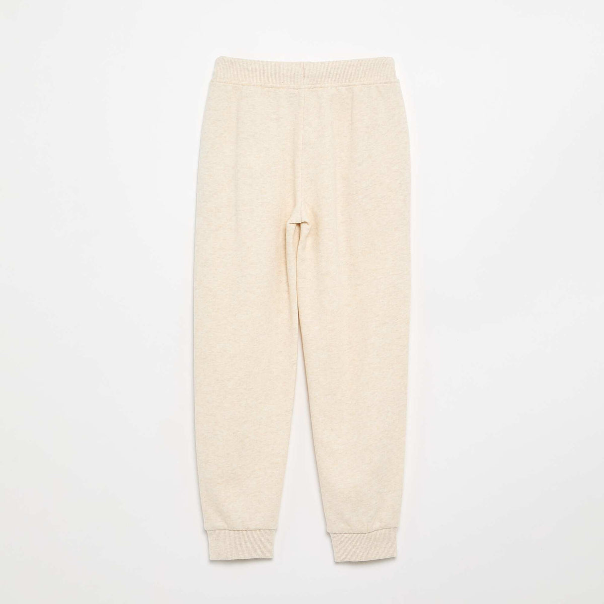 Pantalon de jogging uni avec taille élastiquée BEIGE
