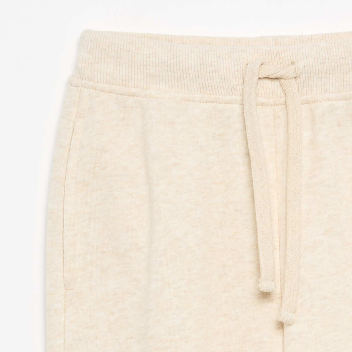 Pantalon de jogging uni avec taille élastiquée BEIGE