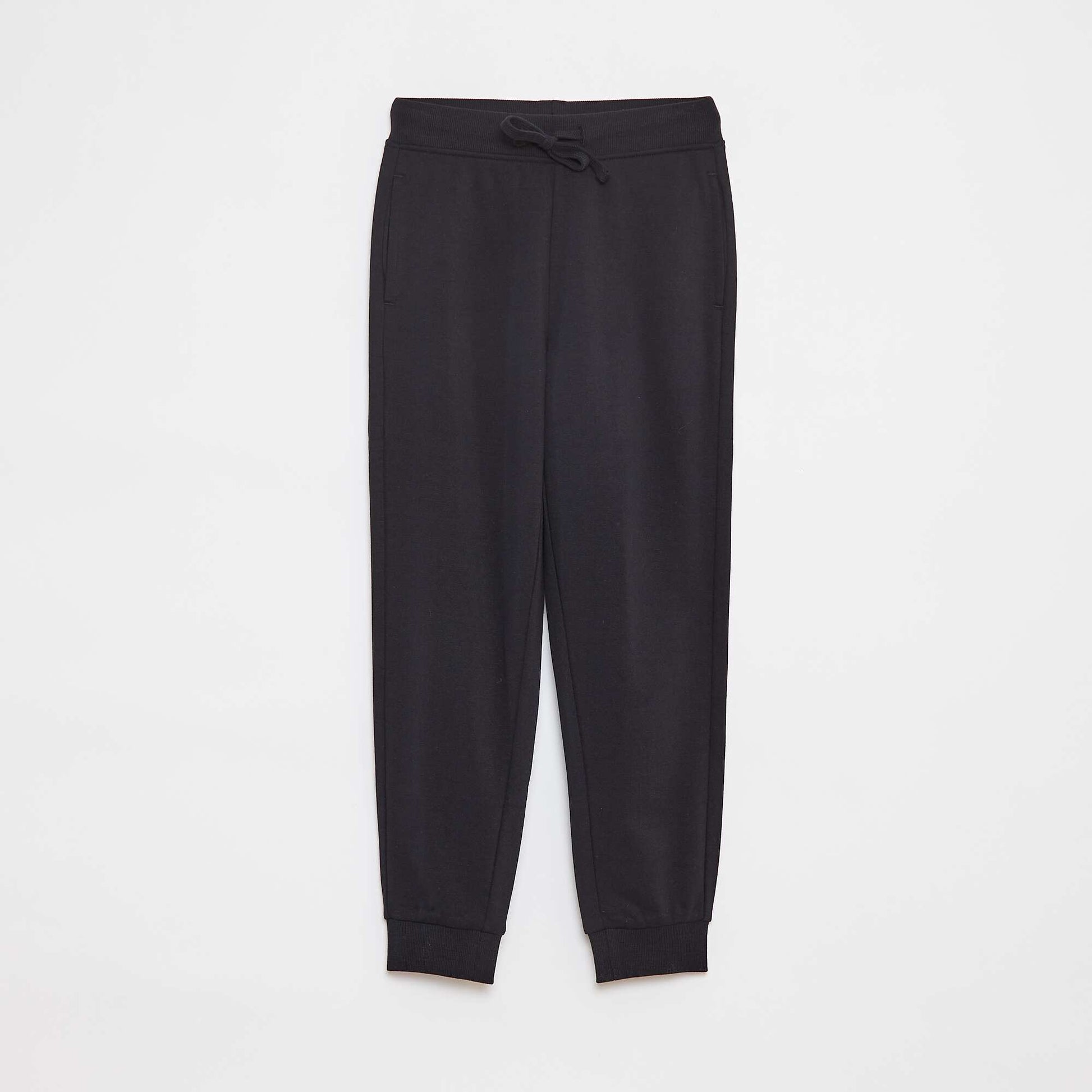 Jogging uni avec taille élastiquée NOIR