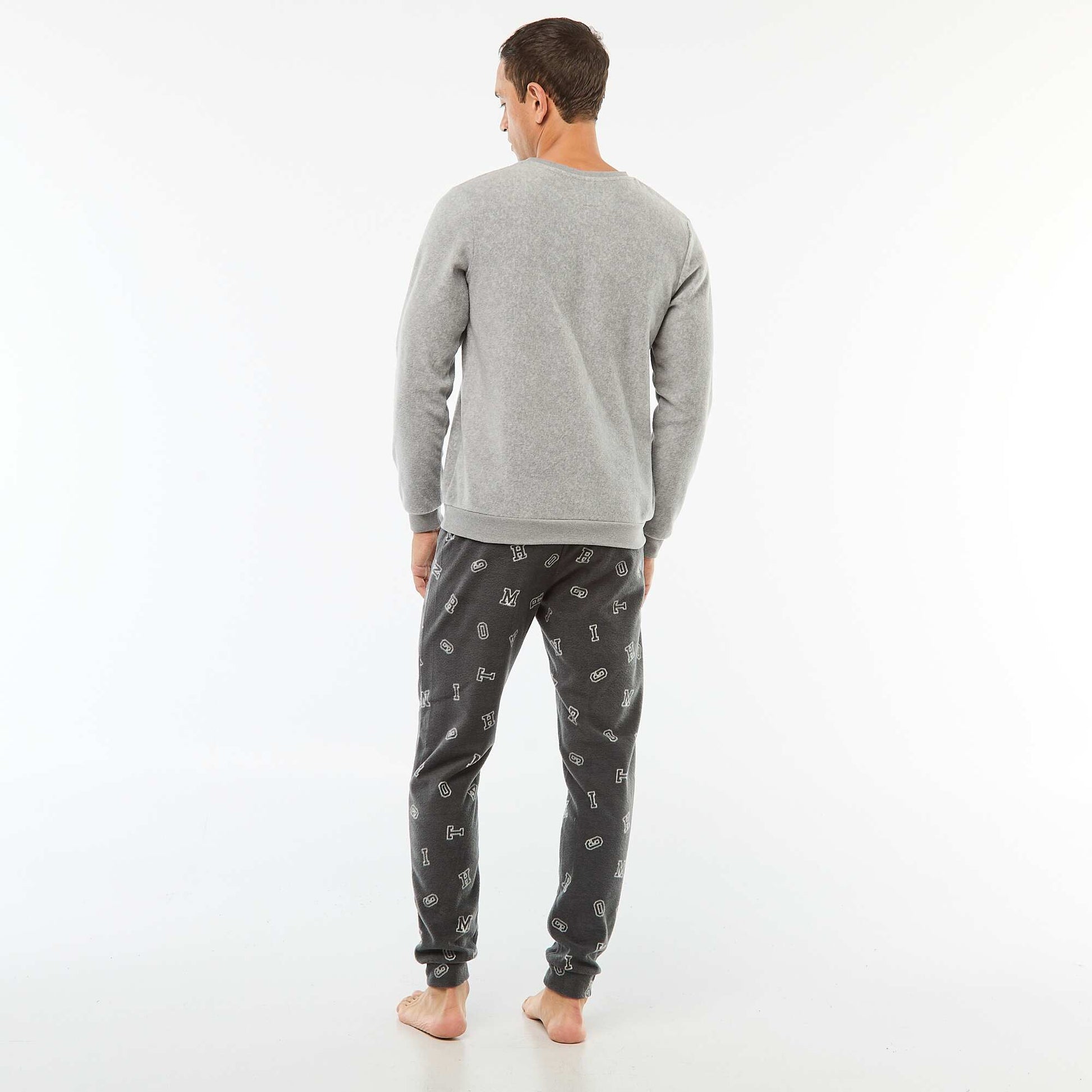 Ensemble pyjama en polaire t-shirt + pantalon - 2 pièces GRIS