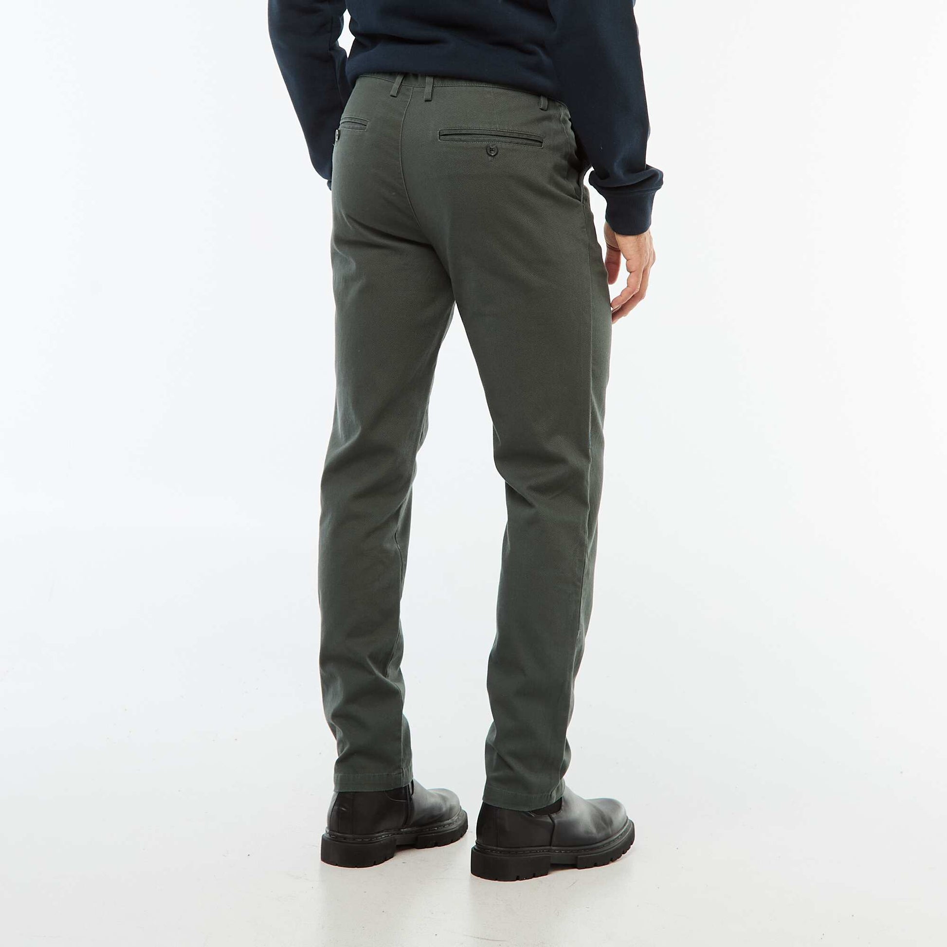Pantalon en maille piquée uni VERT