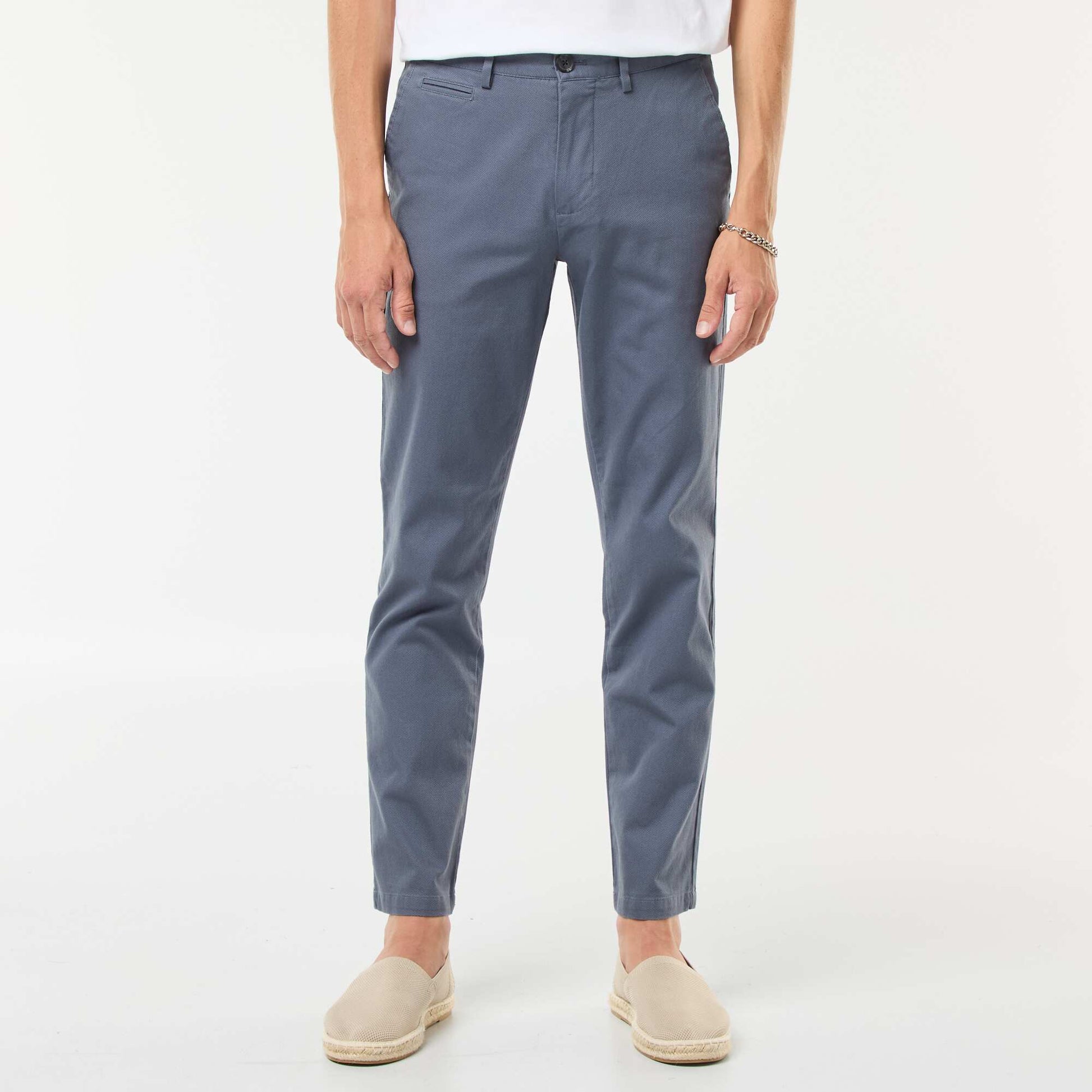 Pantalon en maille piquée uni GRIS