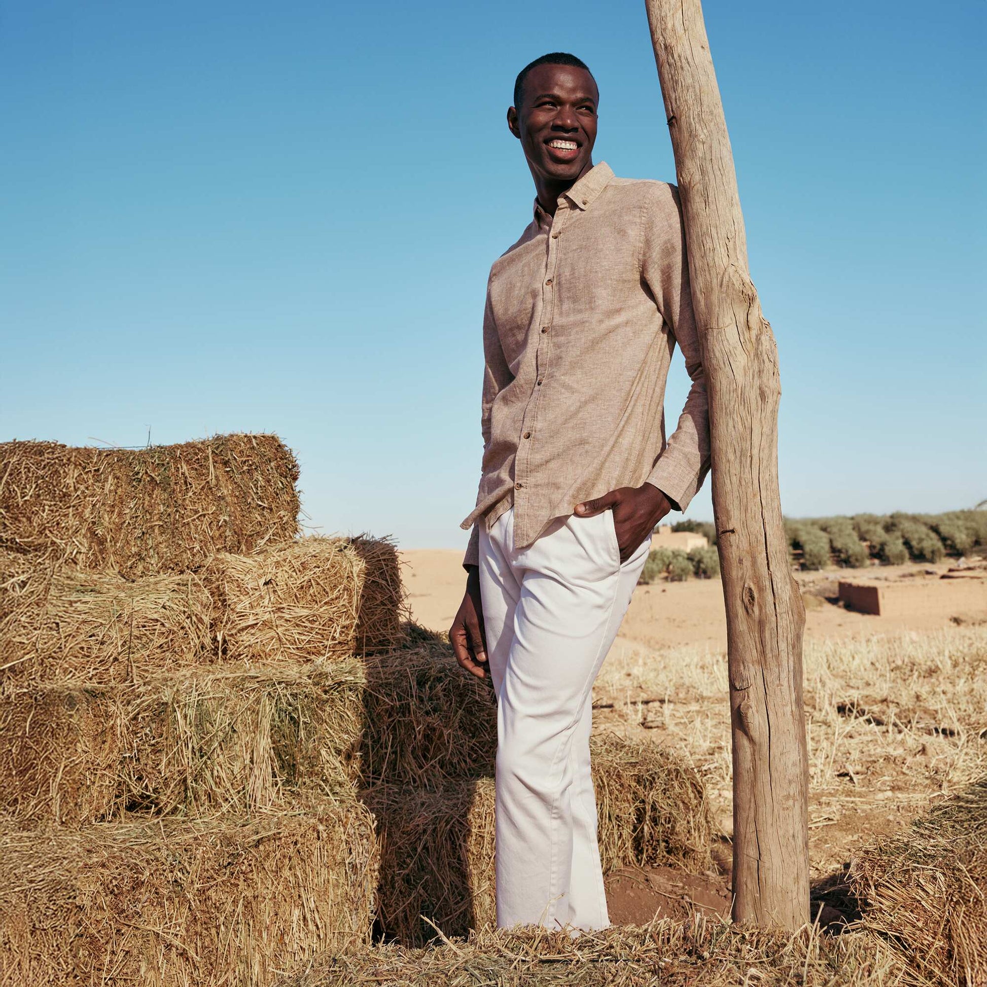 Pantalon chino en twill BLANC