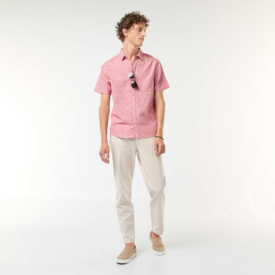 Pantalon chino en twill de coton stretch uni BEIGE