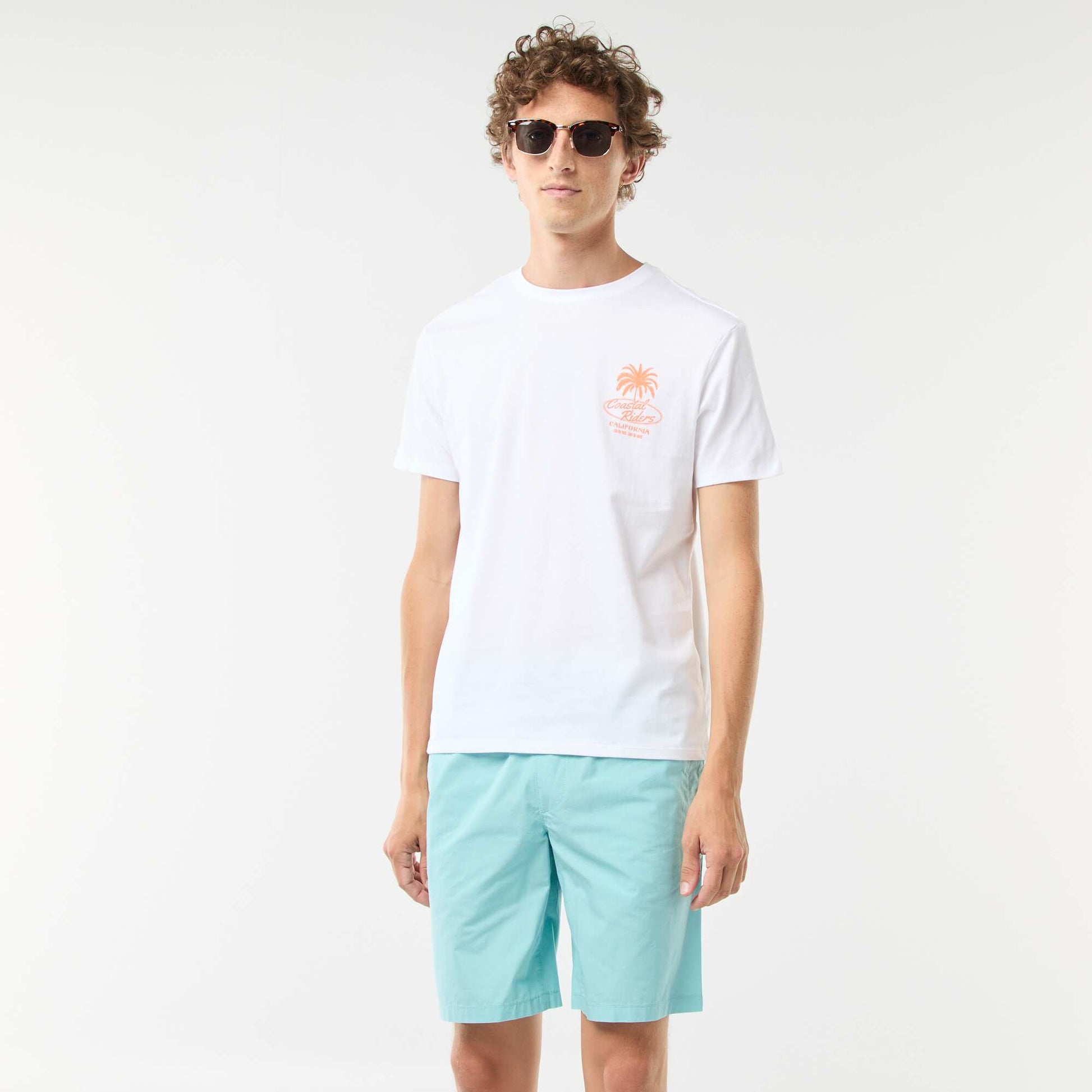 Bermuda chino uni avec cordons de serrage BLEU