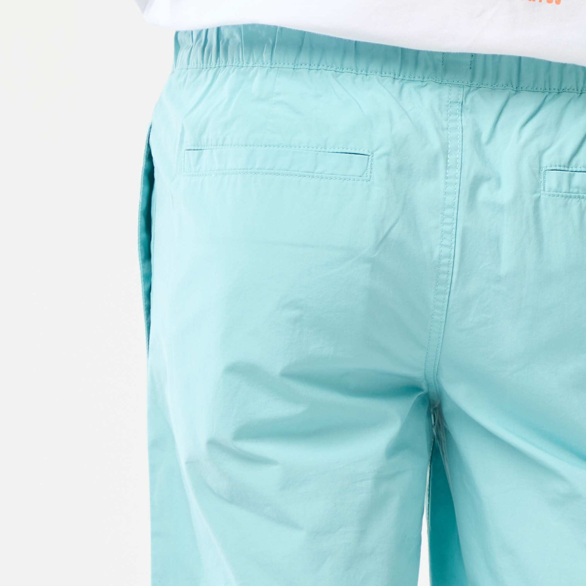 Bermuda chino uni avec cordons de serrage BLEU