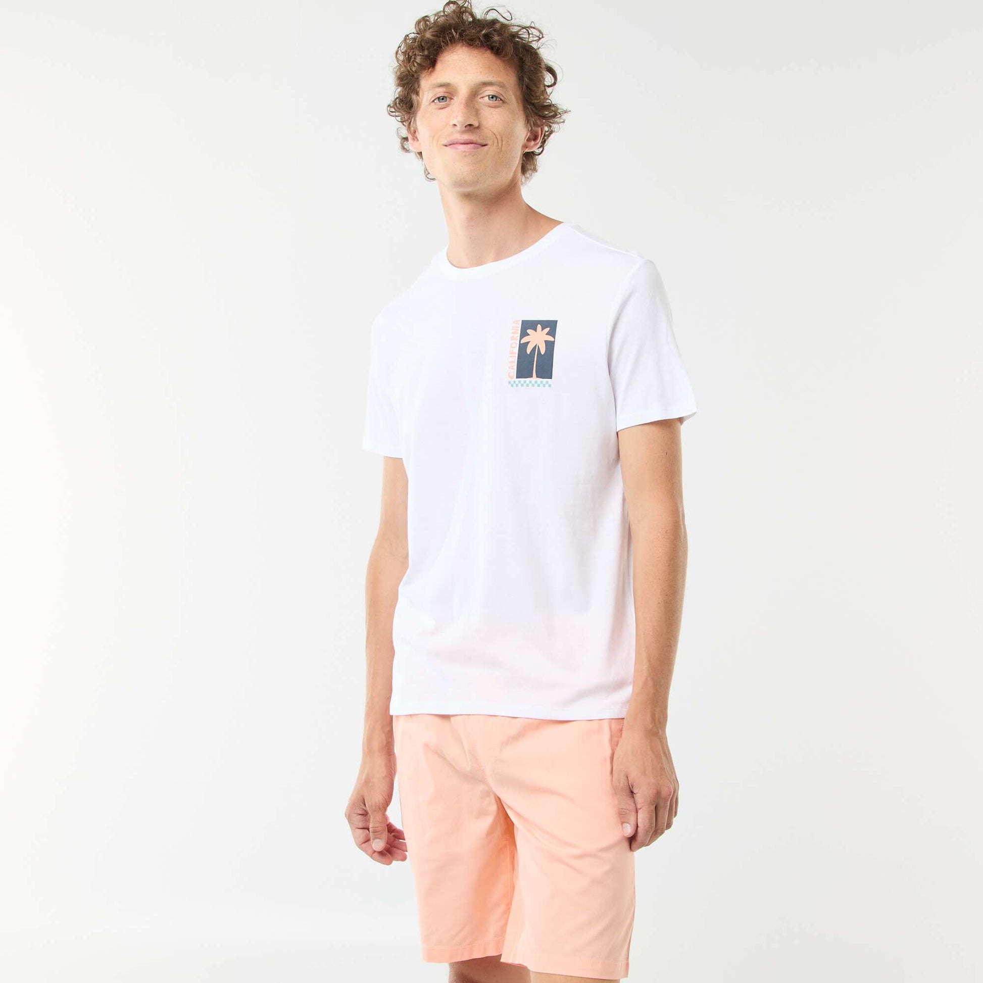 Bermuda chino uni avec cordons de serrage ORANGE