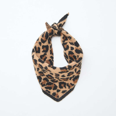 Echarpe triangle 'Leopard' MARRON