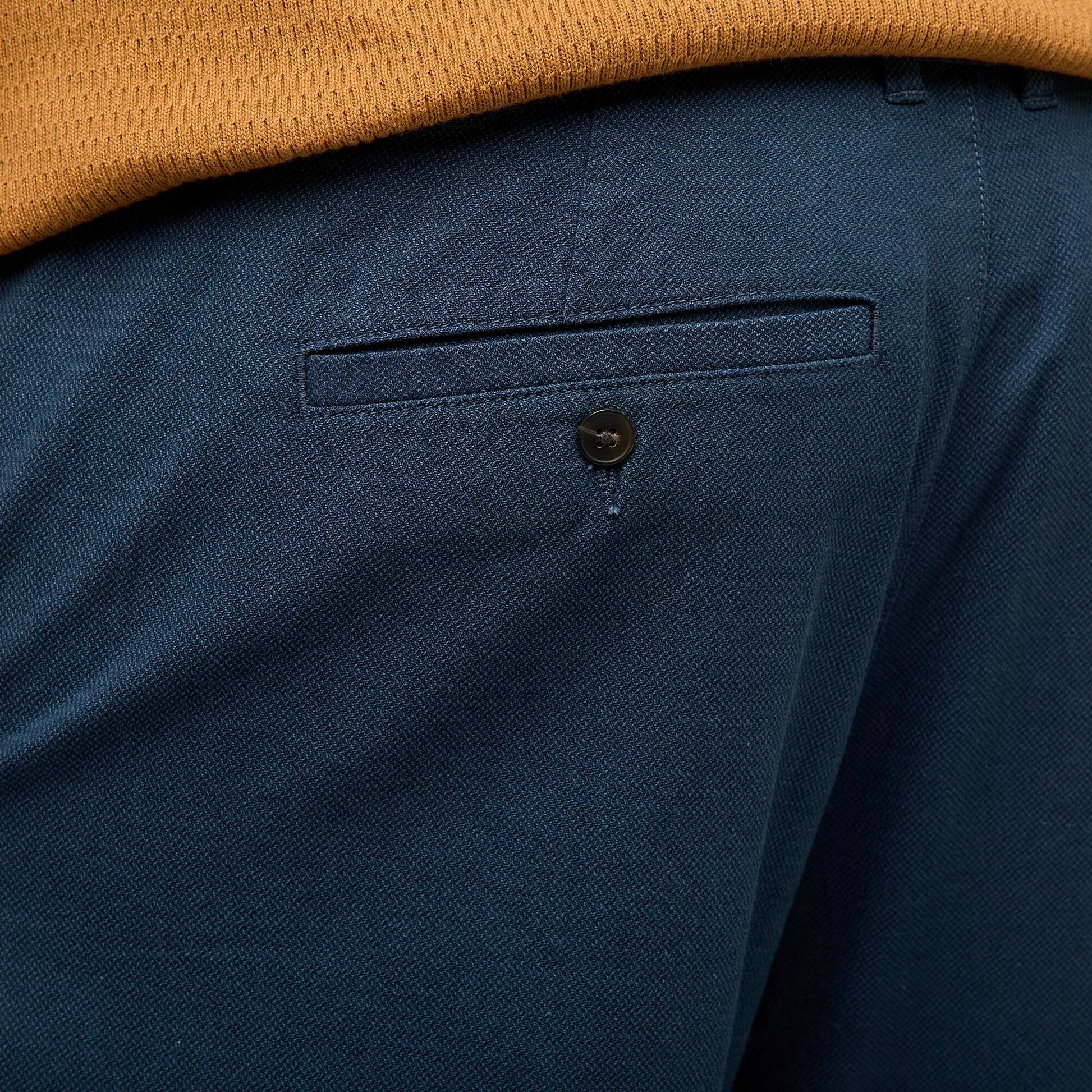 Pantalon chino uni en coton stretch BLEU