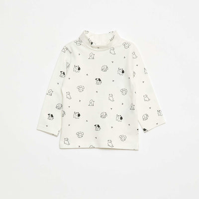 Sous-pull avec col montant à motif BLANC