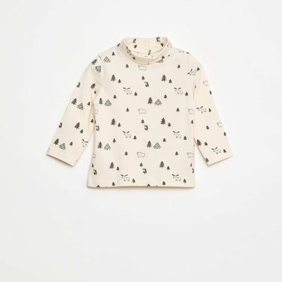 Sous-pull avec col montant à motif BLANC