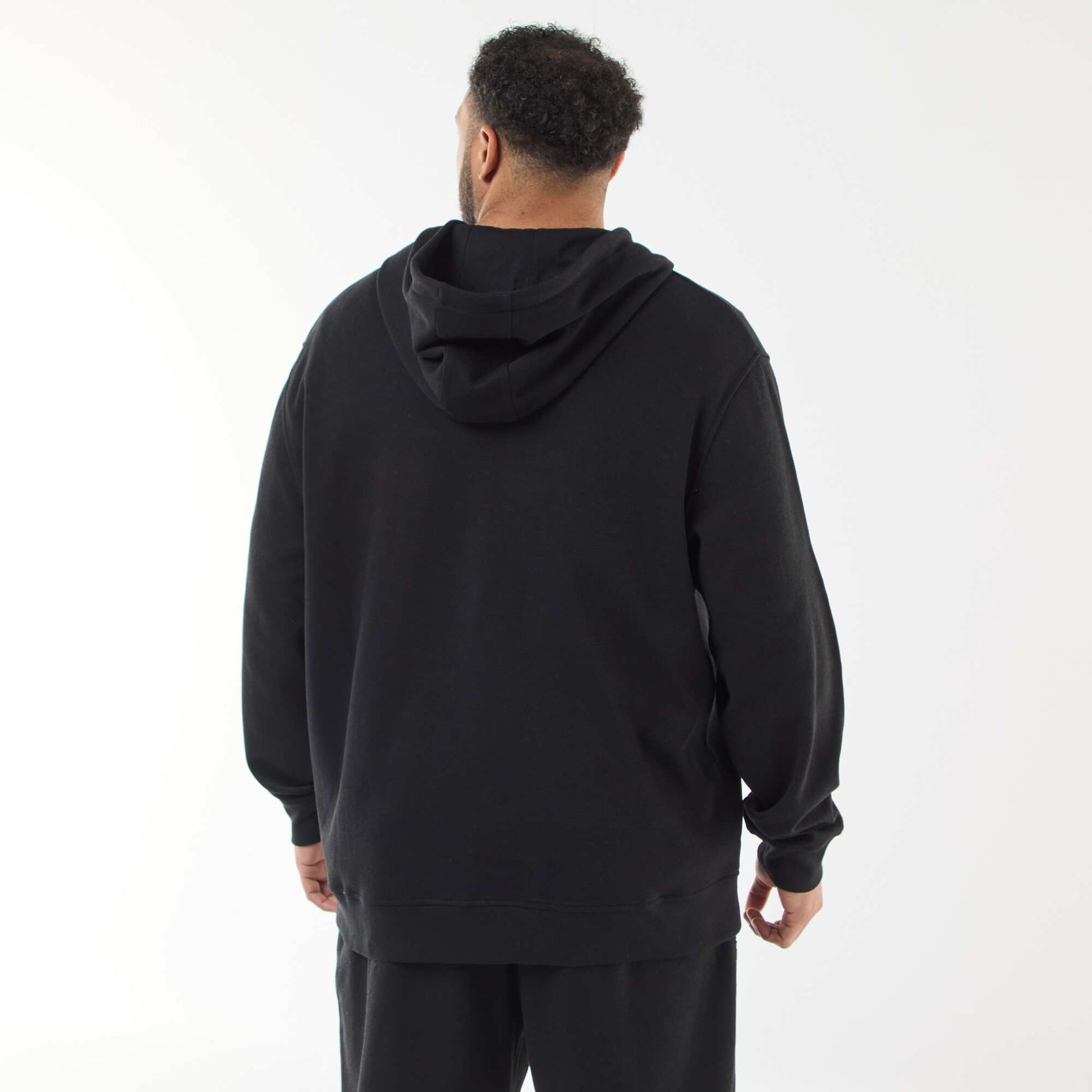 Sweat en maille piquée avec ouverture zippée et capuche NOIR