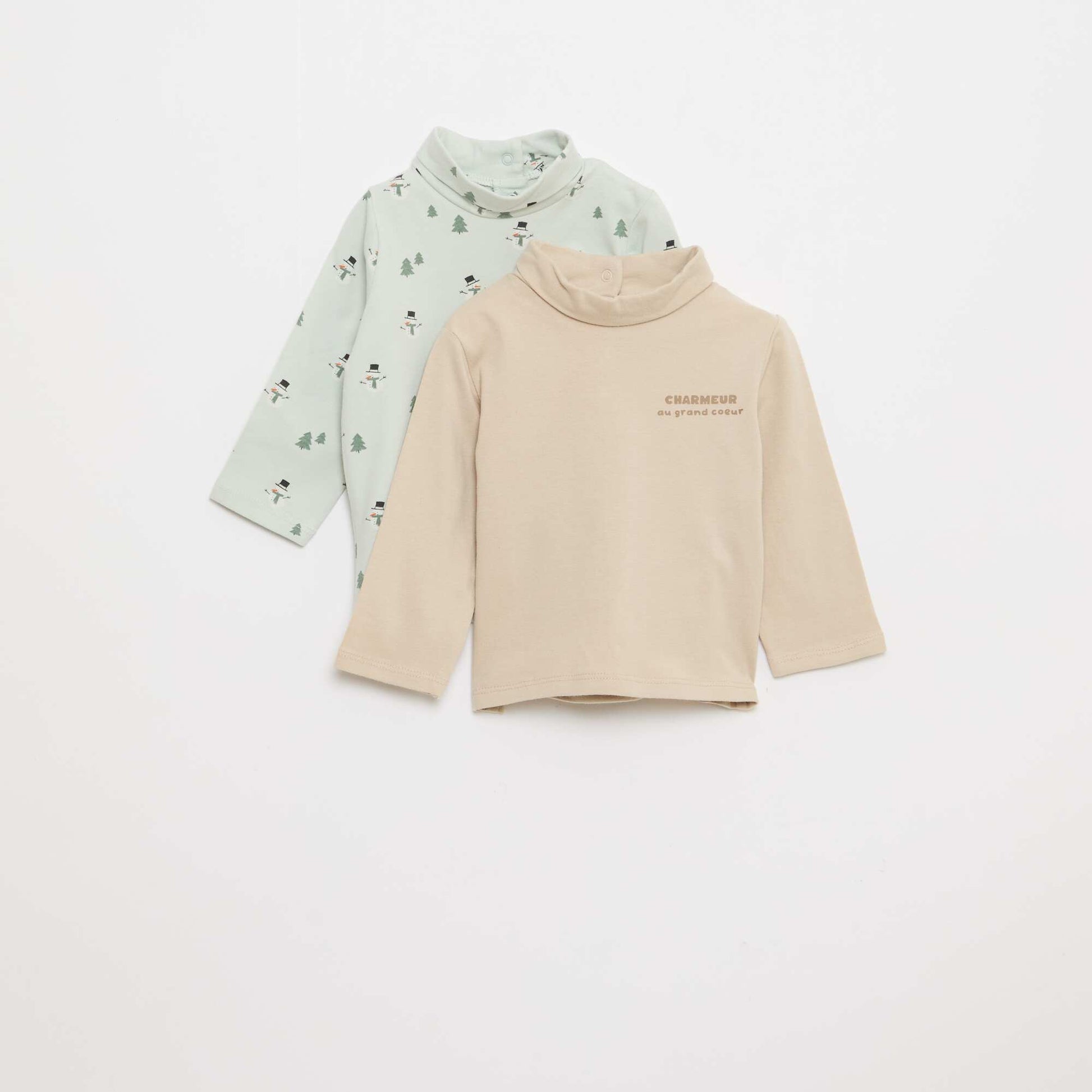 Lot de sous-pull à col montant - 2 pièces BEIGE