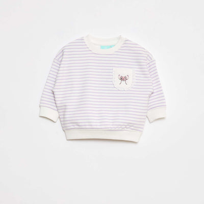Sweat 'Disney' avec ouverture pressionnée à l'épaule BLANC