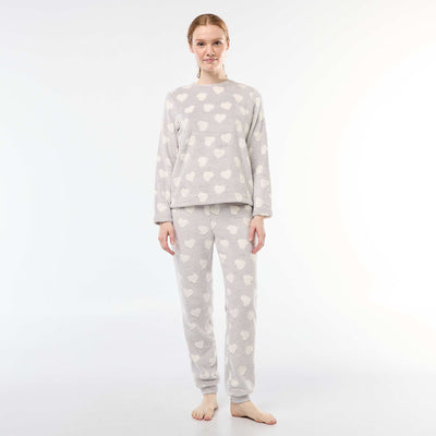 Pyjama long en maille doudou - 2 pièces GRIS