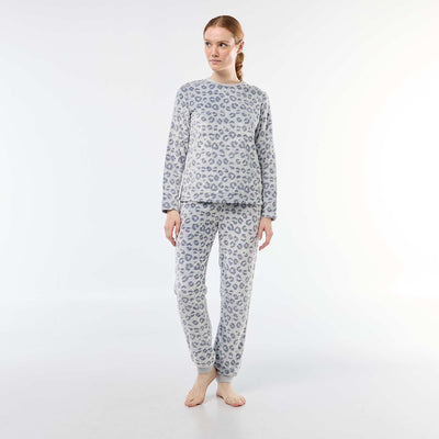 Pyjama long en maille doudou - 2 pièces GRIS