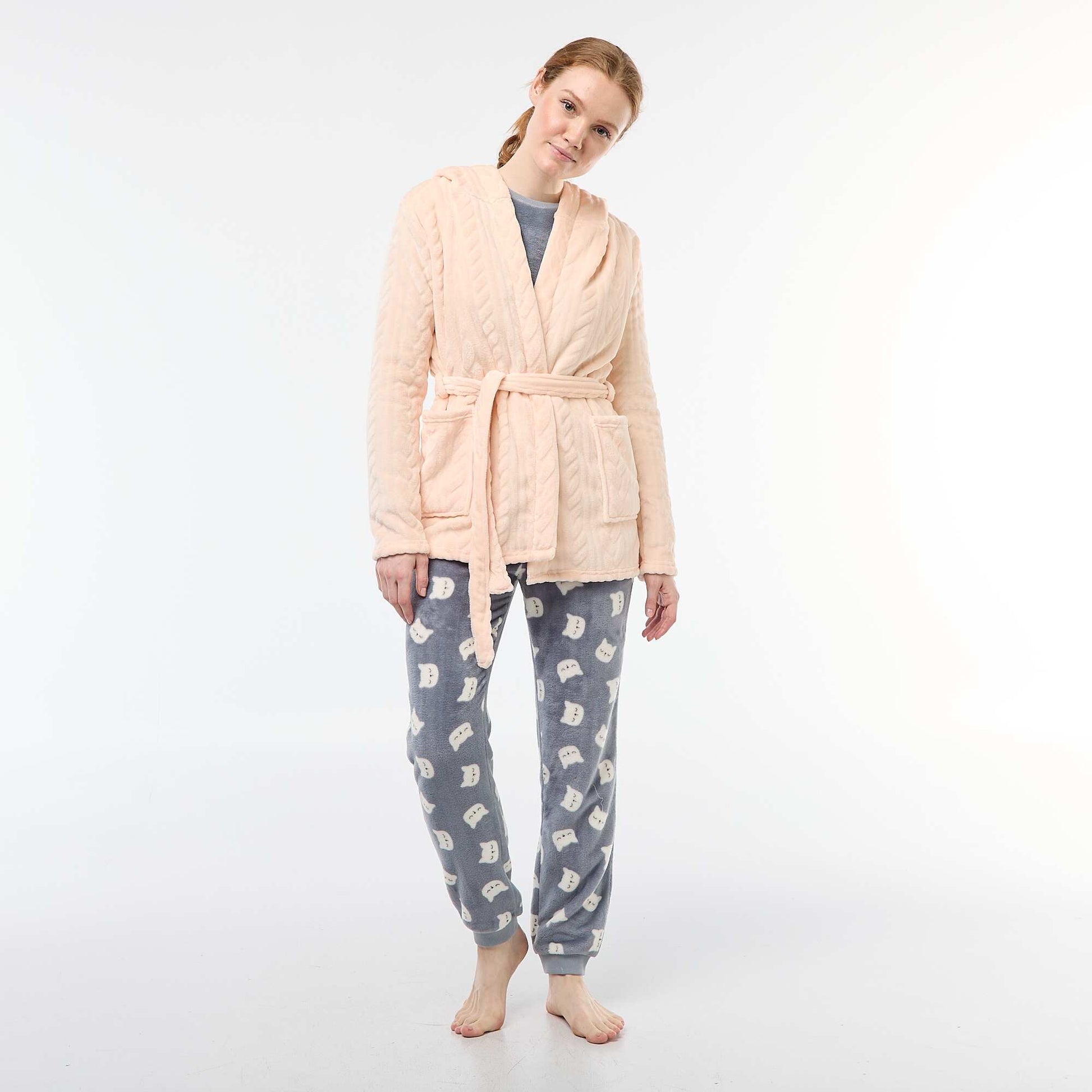 Peignoir doux en polaire BEIGE