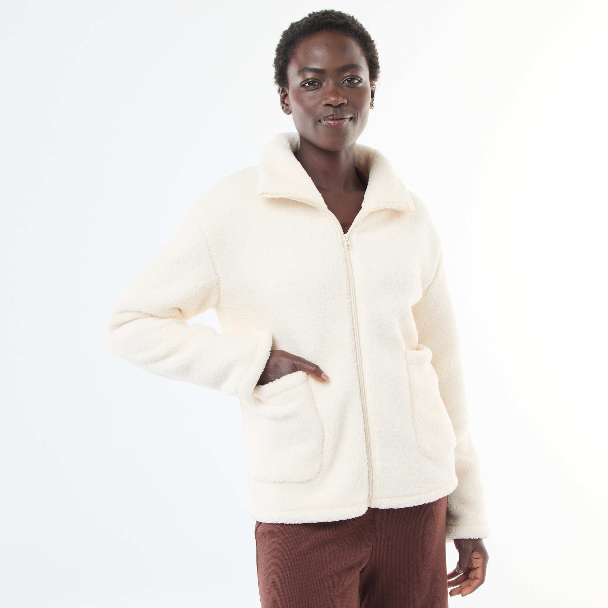 Gilet chaud effet moutonné BEIGE