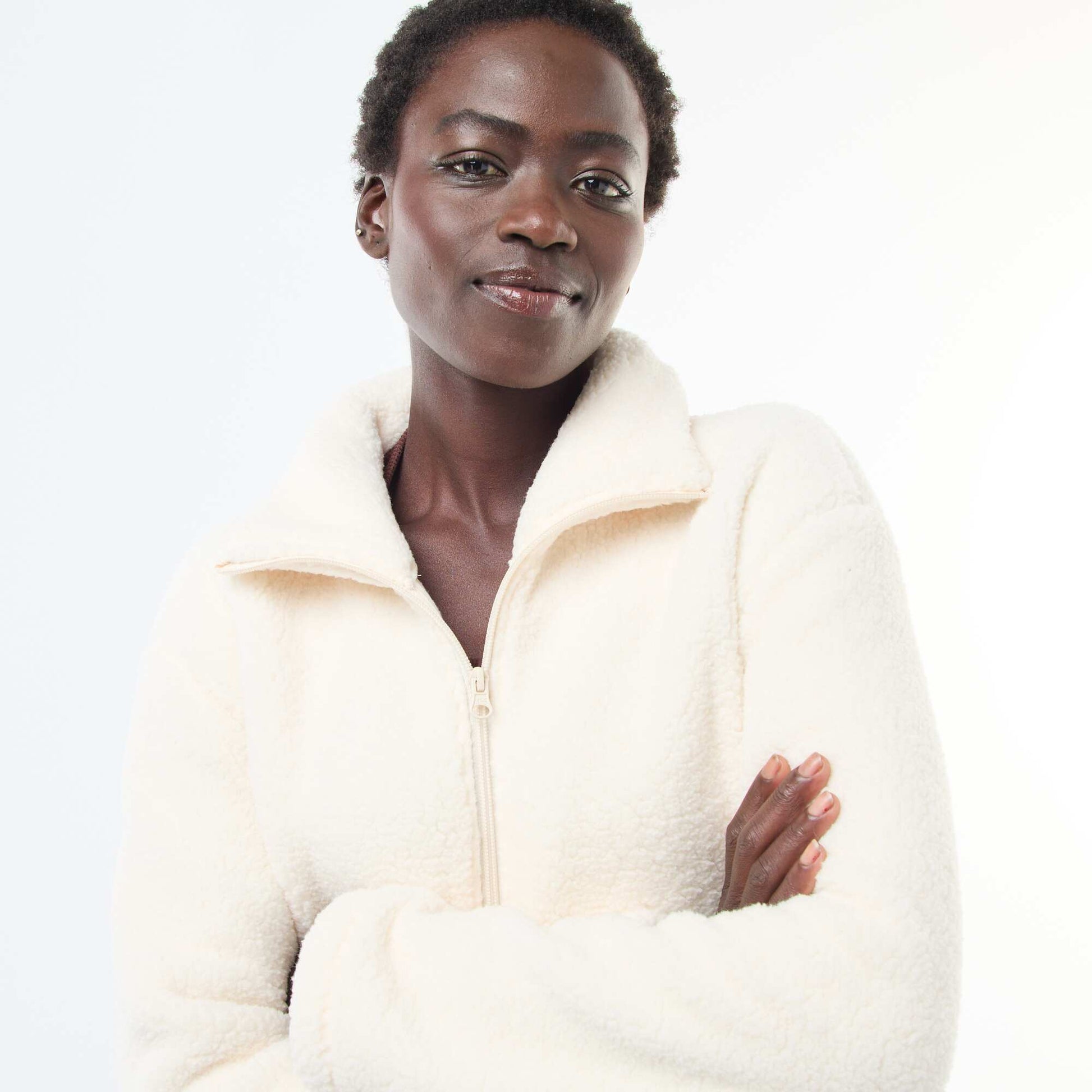 Gilet chaud effet moutonné BEIGE