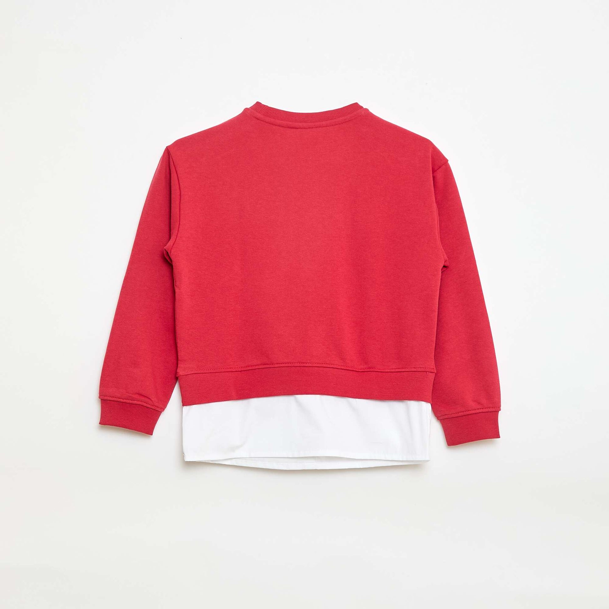 Tee-shirt chemise effet 2 en 1 ROUGE
