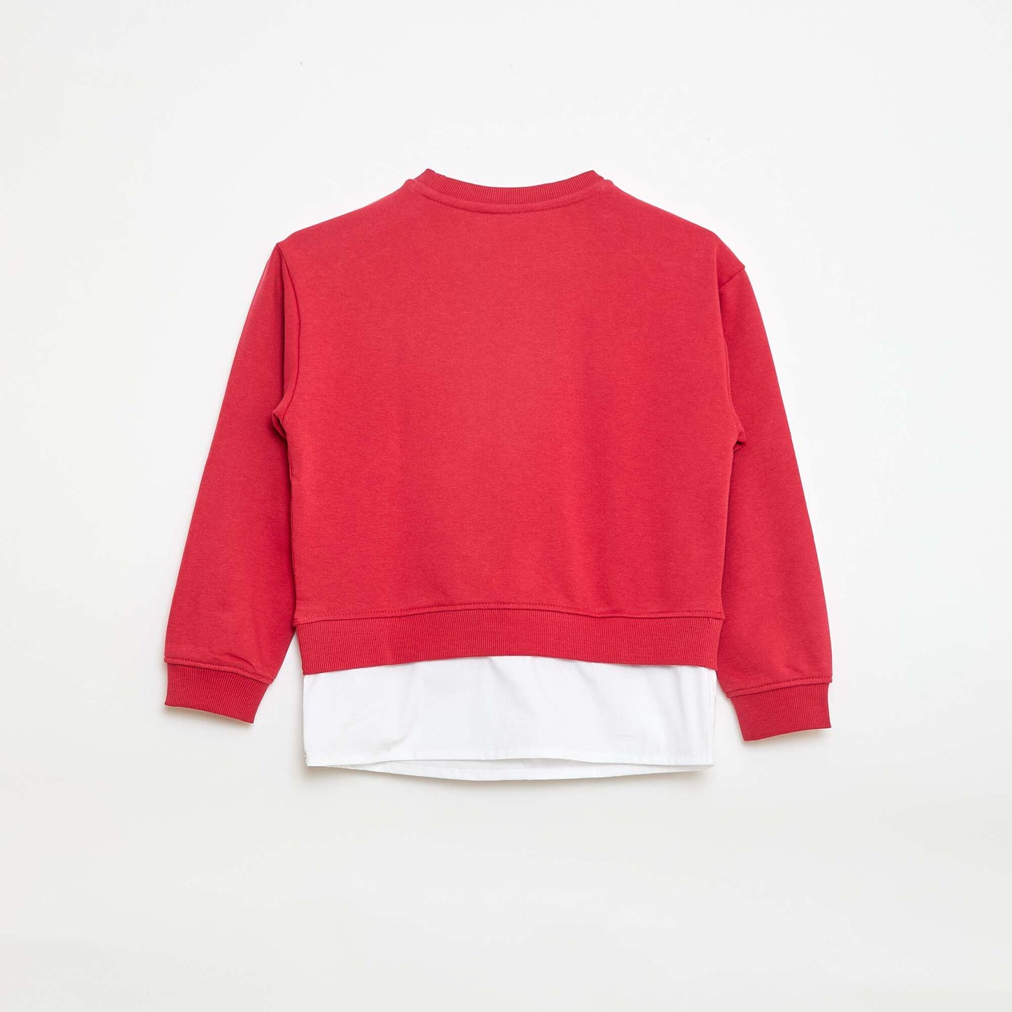 Tee-shirt chemise effet 2 en 1 ROUGE