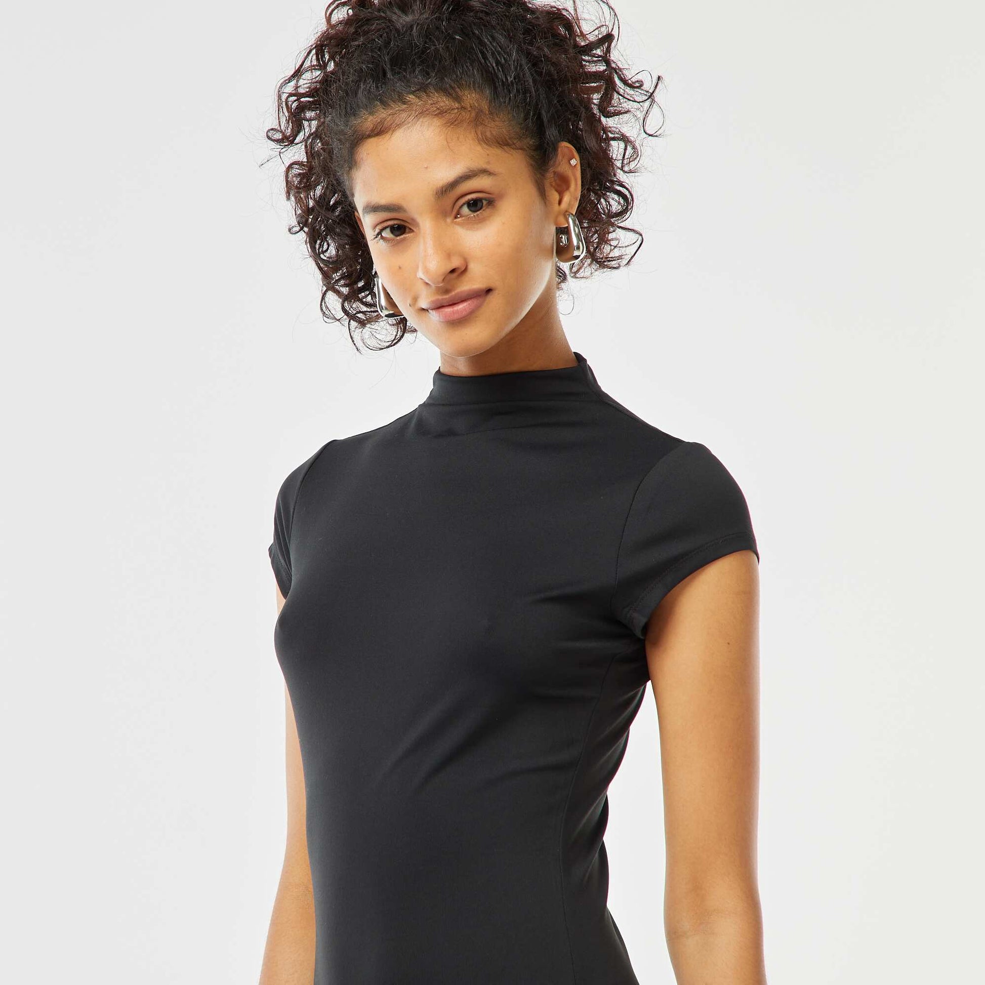 Robe longue effet peau pêche NOIR