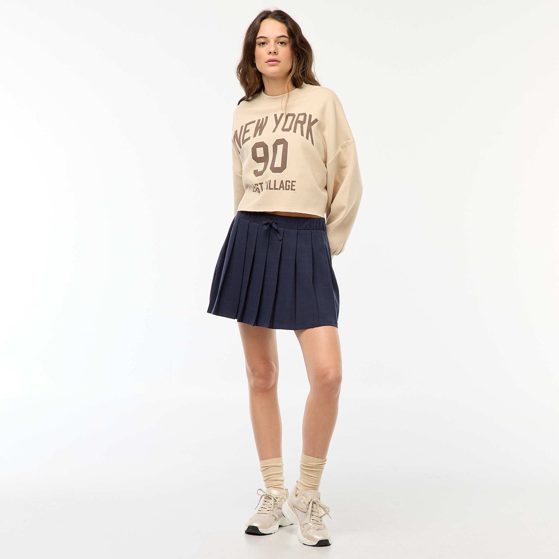 Sweat en molleton imprimé BEIGE
