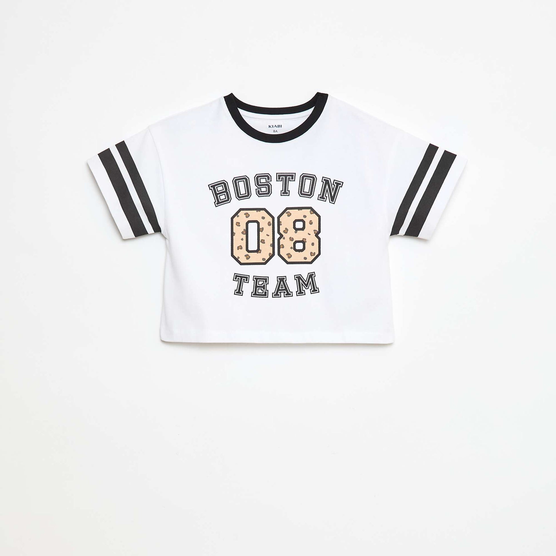 T-shirt style sport américain manches courtes BLANC