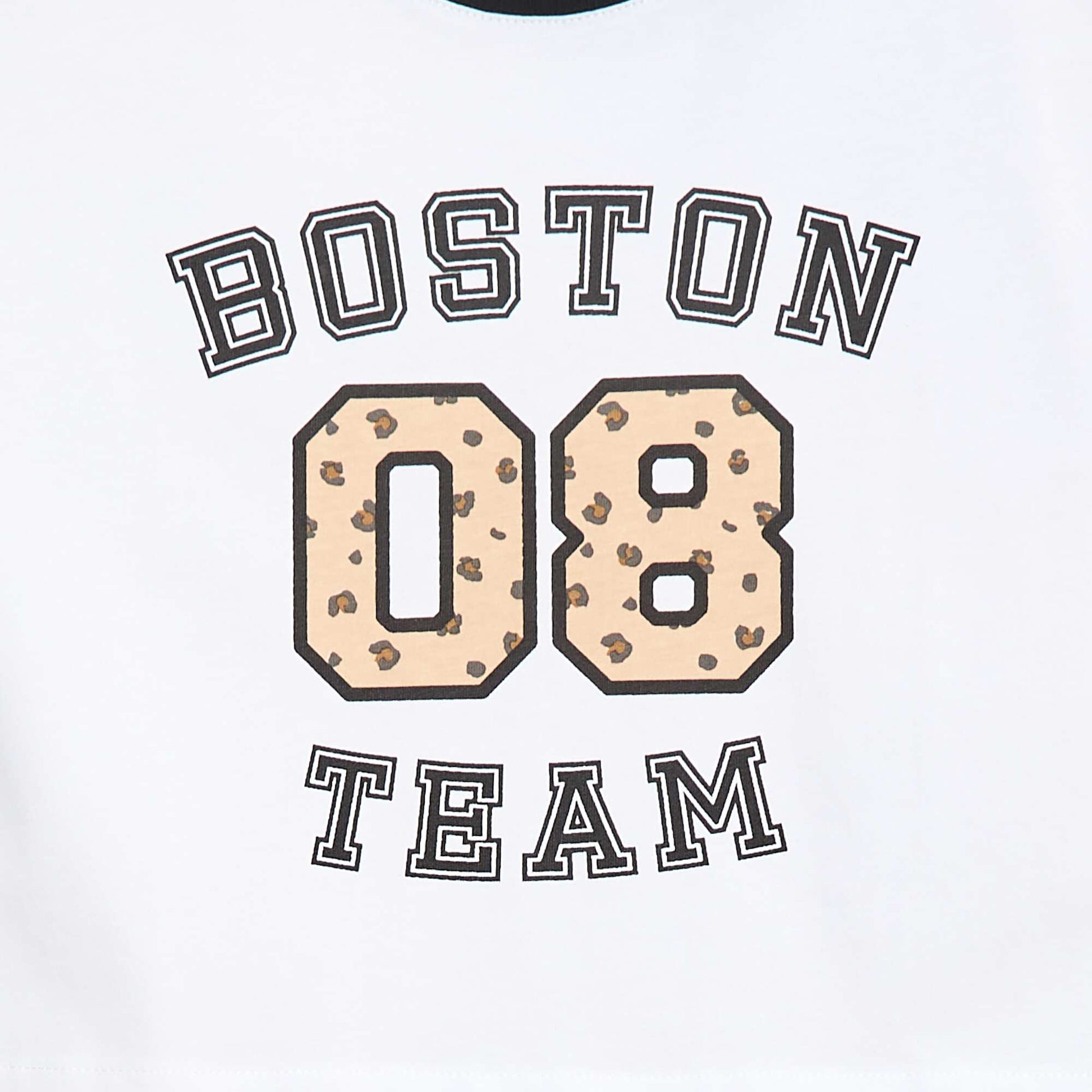 T-shirt style sport américain manches courtes BLANC