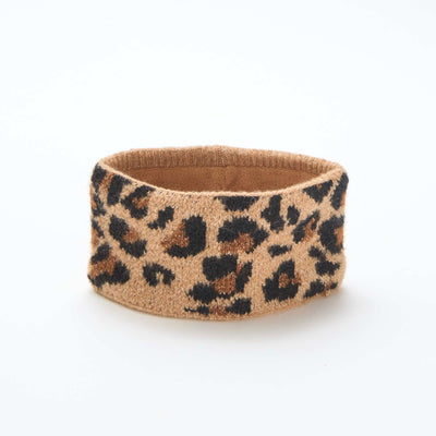 Echarpe en maille leopard MARRON