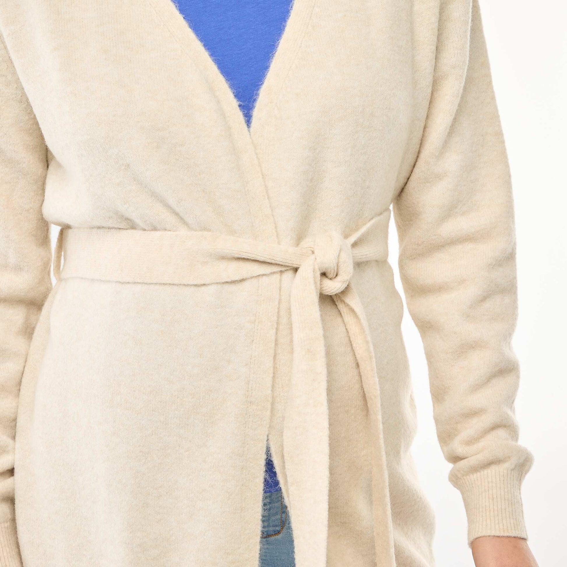 Gilet de maternité long et ceinturé BEIGE