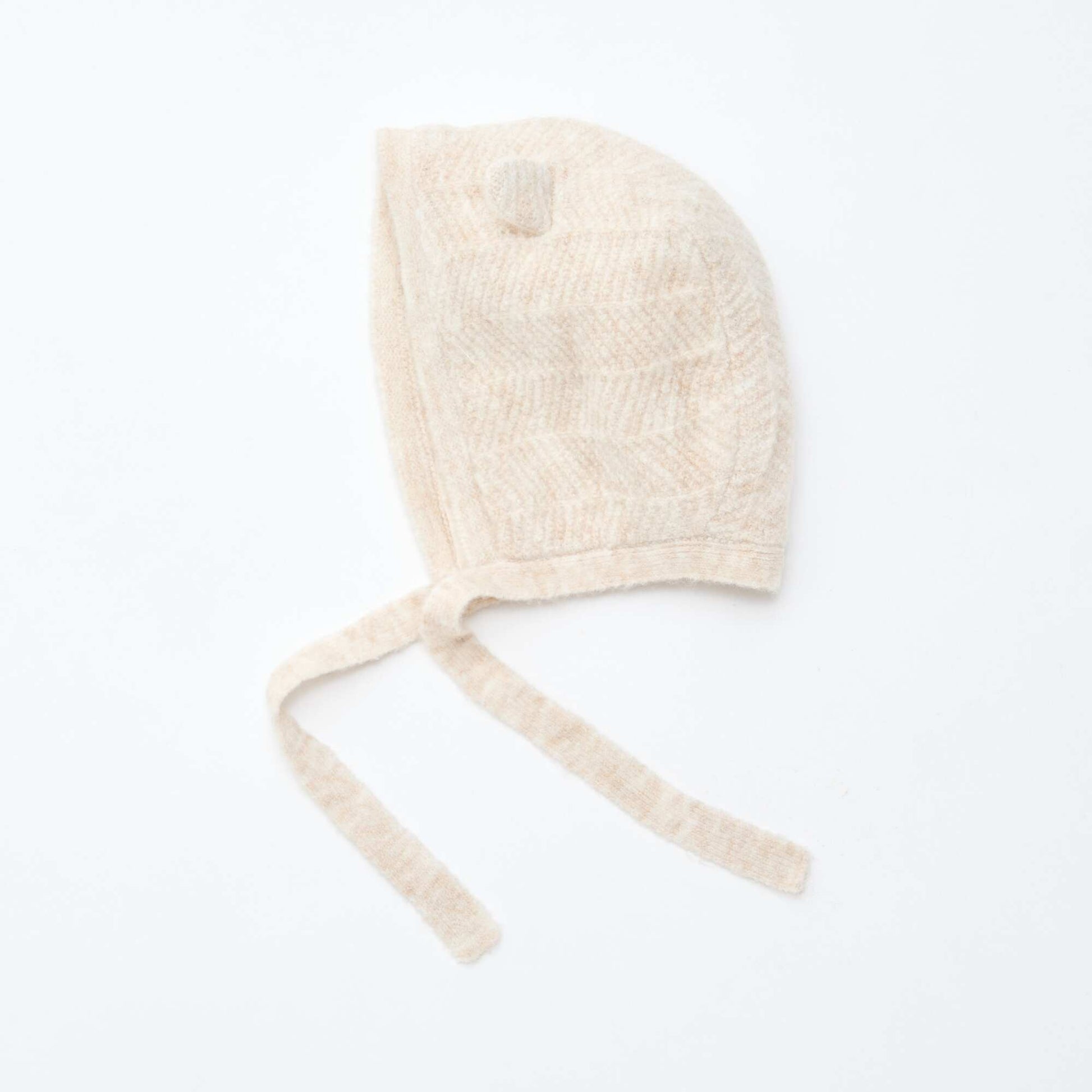 Bonnet animé en coton BEIGE