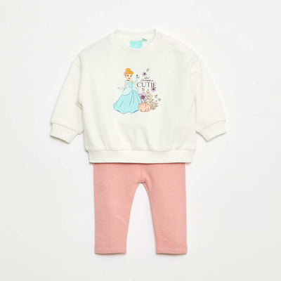 Ensemble de jogging 'Disney' 'Cendrillon' sweat + pantalon - 2 pièces BLANC